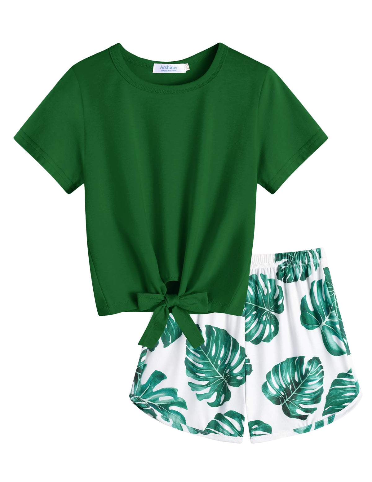 Arshiner Girls 2 Piece Outfits Summer Short Sets Short Sleeve Top and Short