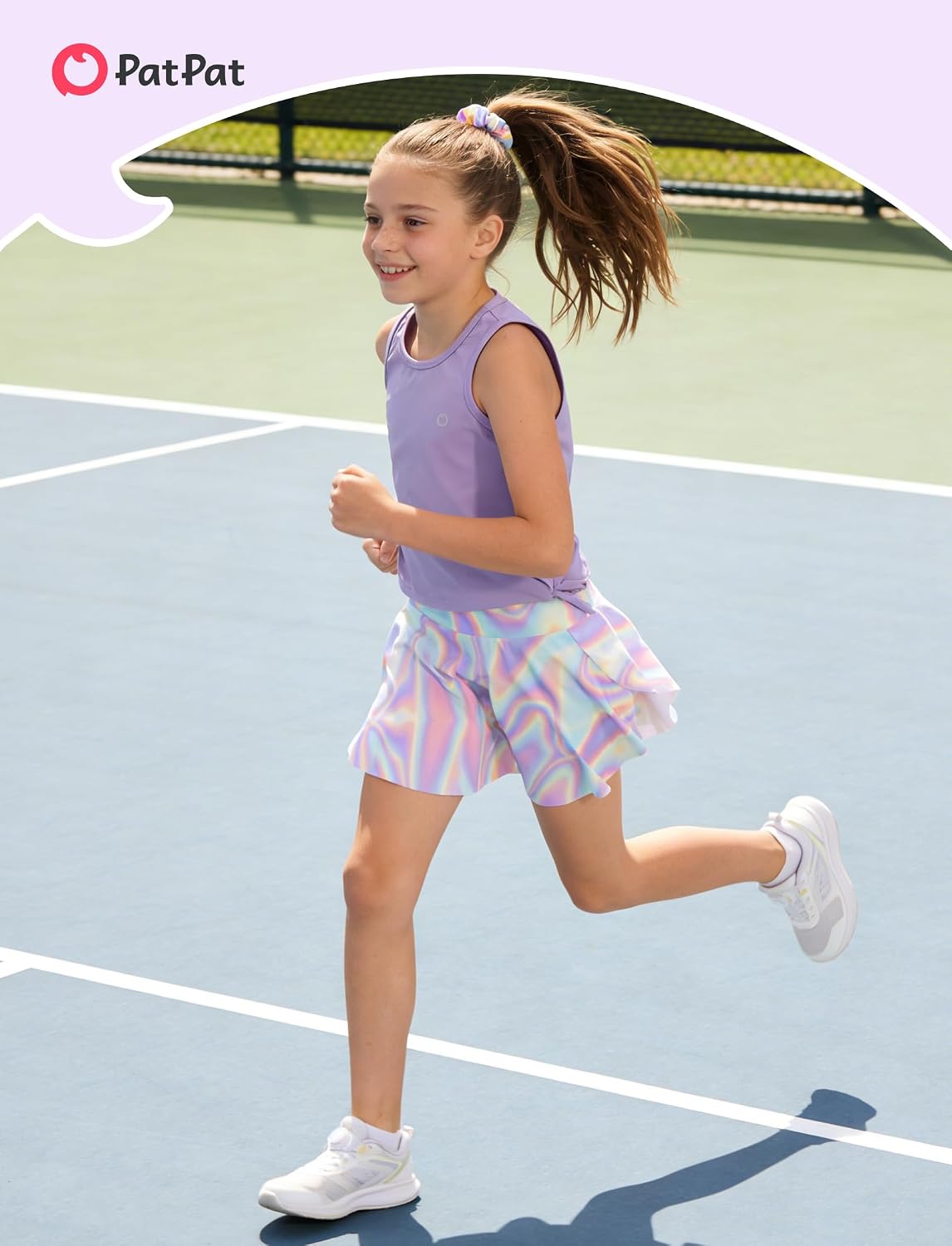 PATPAT Girls Skirt Athletic Sets Summer Outfits with Hair Ties 3-13 Years
