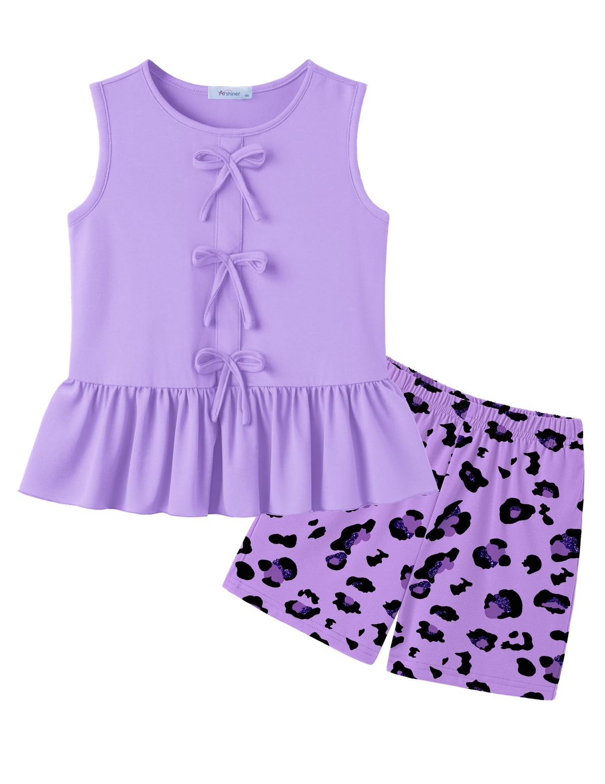 Arshiner Girls Clothes Summer 2 Piece Outfit Butterfly Knot Tops and Shorts