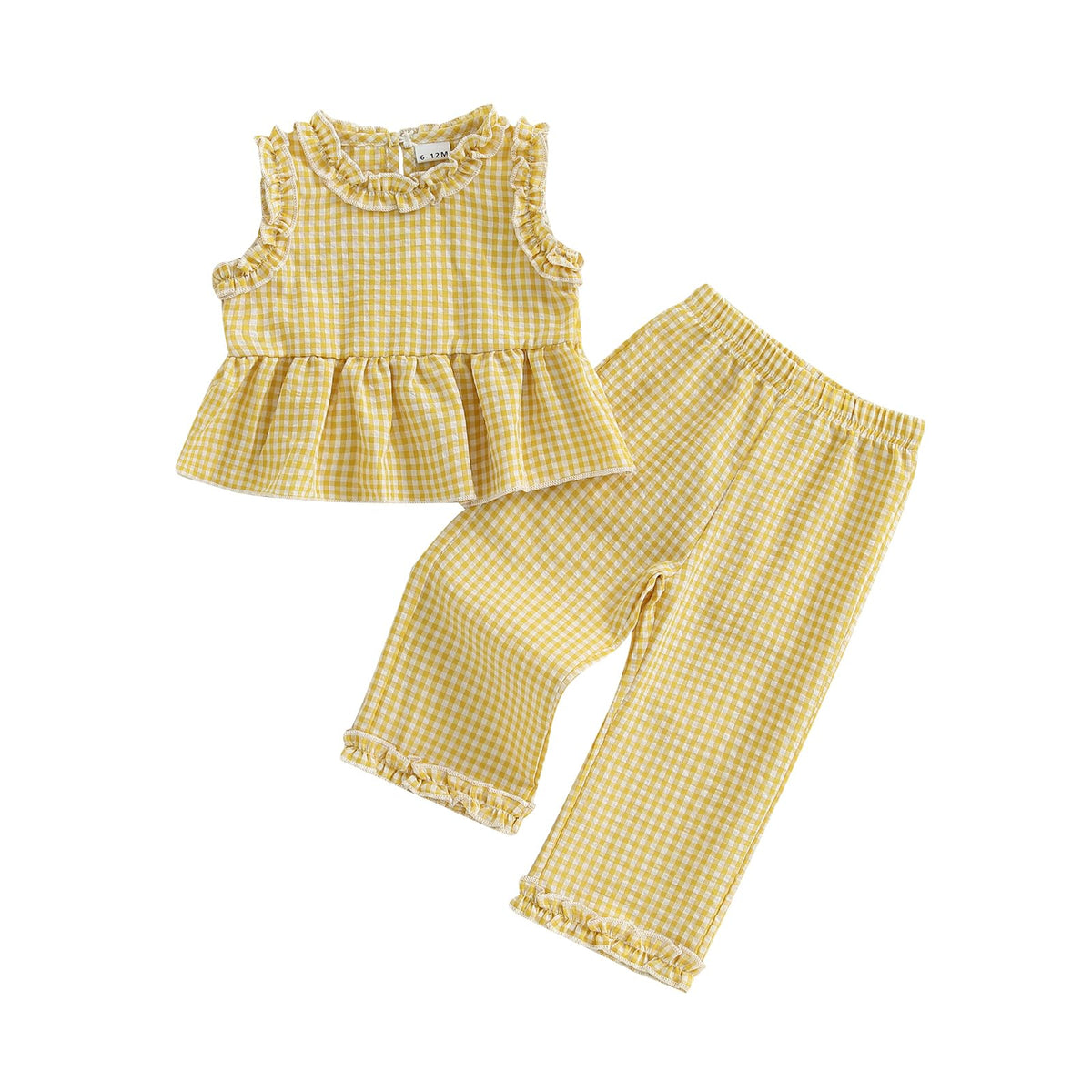 Kupretty Toddler Girl Clothes Ruffle Sleeveless Shirt Pants Set
