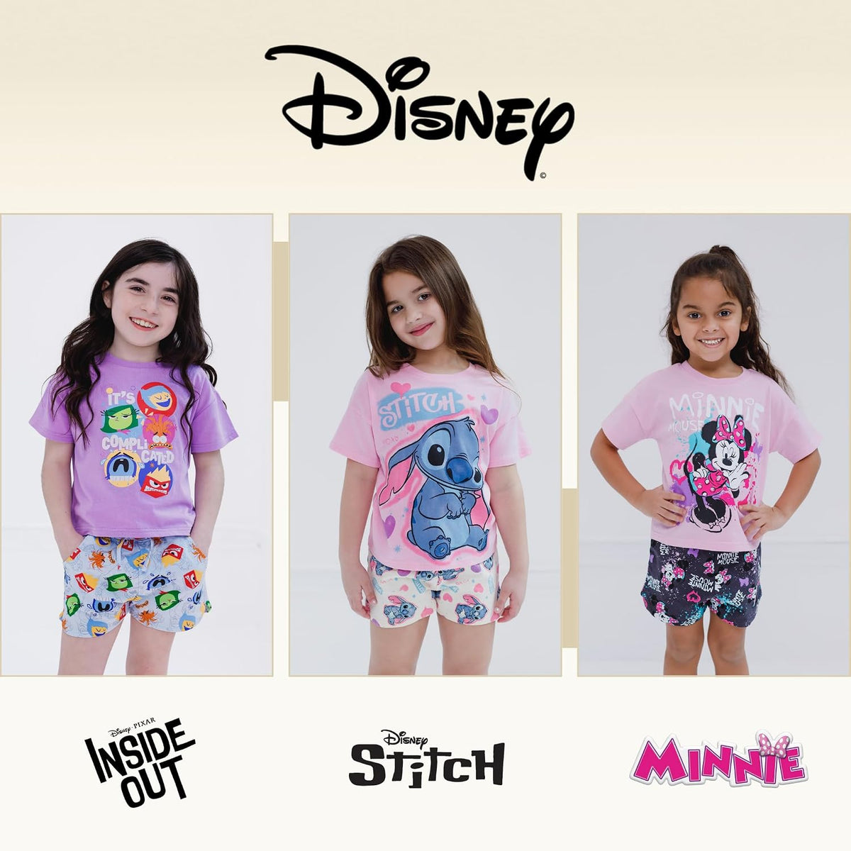 Disney T-Shirt and French Terry Shorts Outfit Set Infant to Big Kid Sizes (12 Months - 14-16)