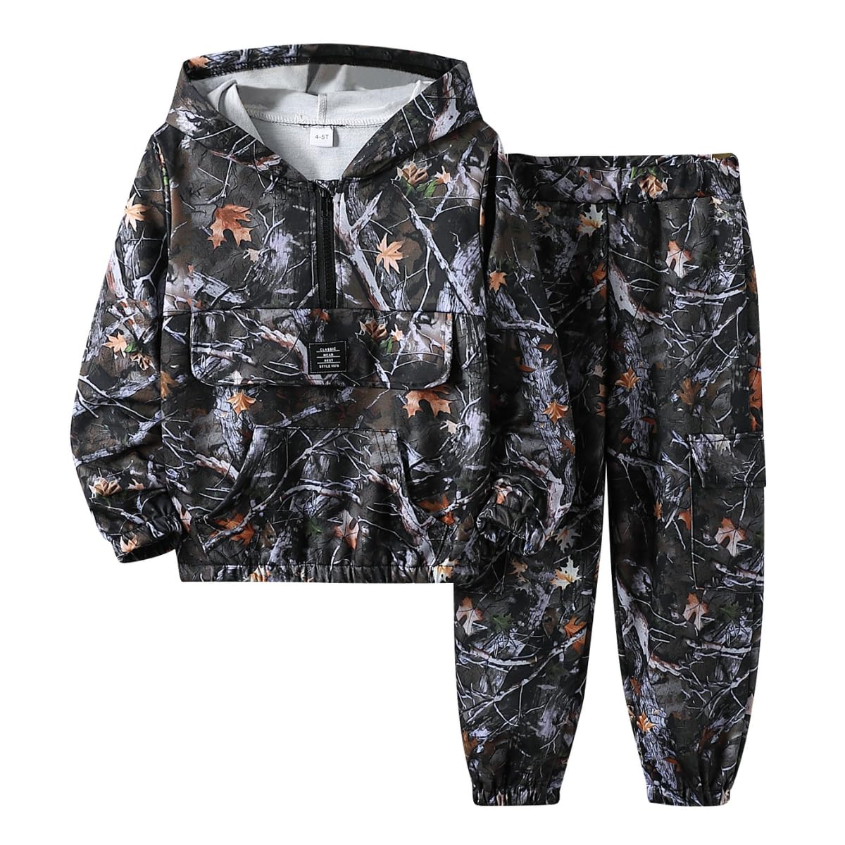 Azmxynol Boys Clothes Kids Little Boy Color Block Half Zip Hoodie & Jogger Pants 2 Piece Outfit Set,4-12 Years