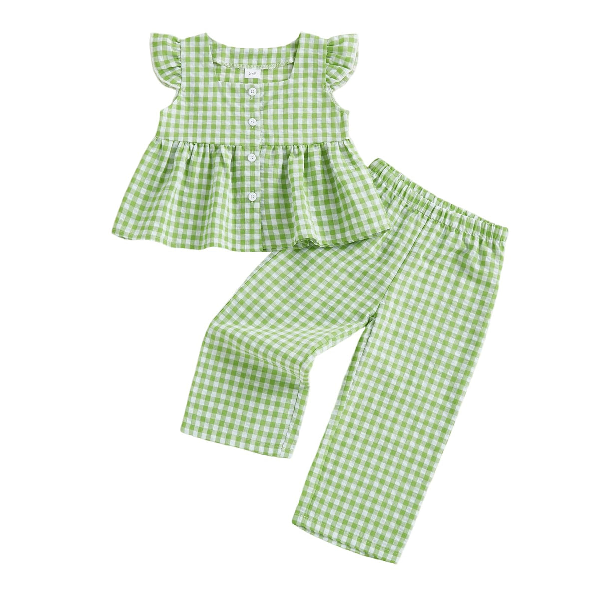 Kupretty Toddler Girl Clothes Ruffle Sleeveless Shirt Pants Set