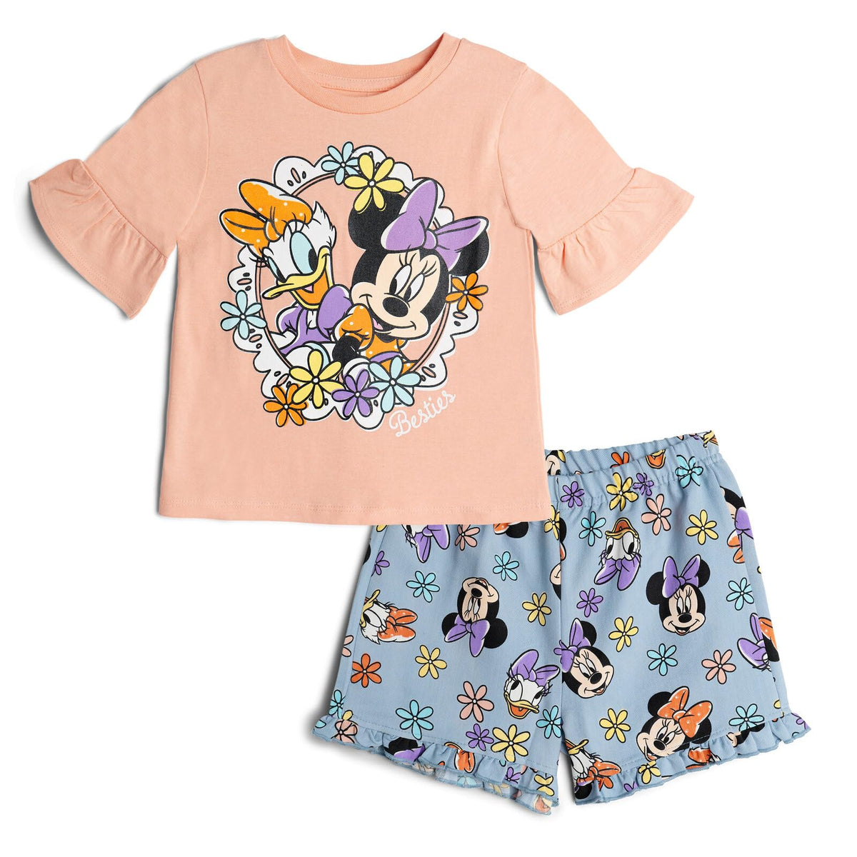 Disney Minnie Mouse Girls' 2-Piece Graphic T-Shirt and Shorts Set