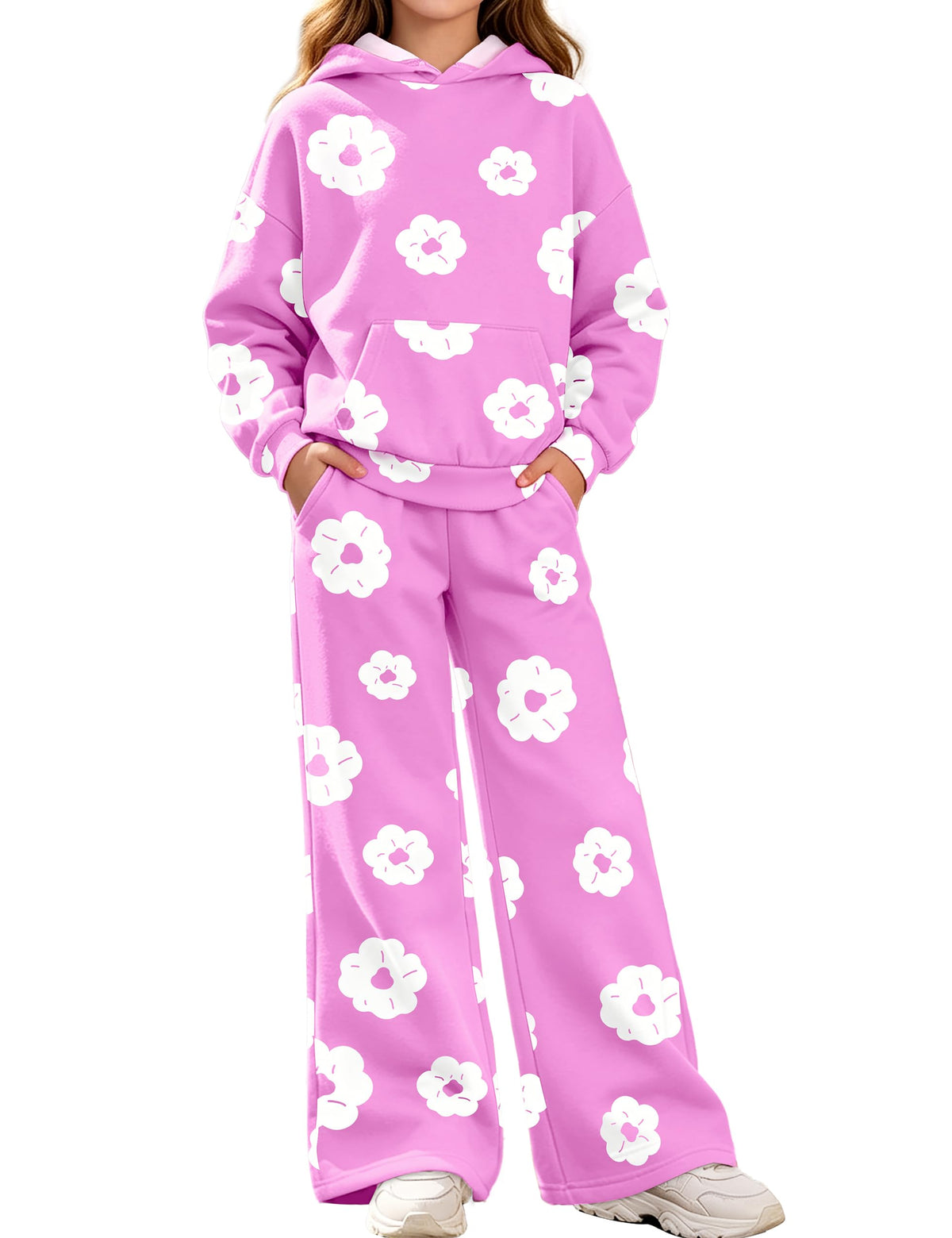 MIGU Girls Clothes 2-Piece Fall Winter Hoodie and Sweatpants Set 6-12 Years