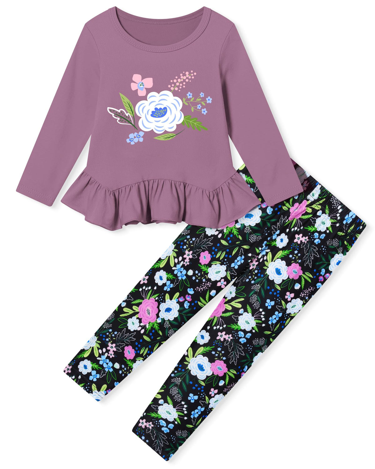 CARETOO Girls' clothing sets Fall Long Sleeve Top Pants Set Size 2-10