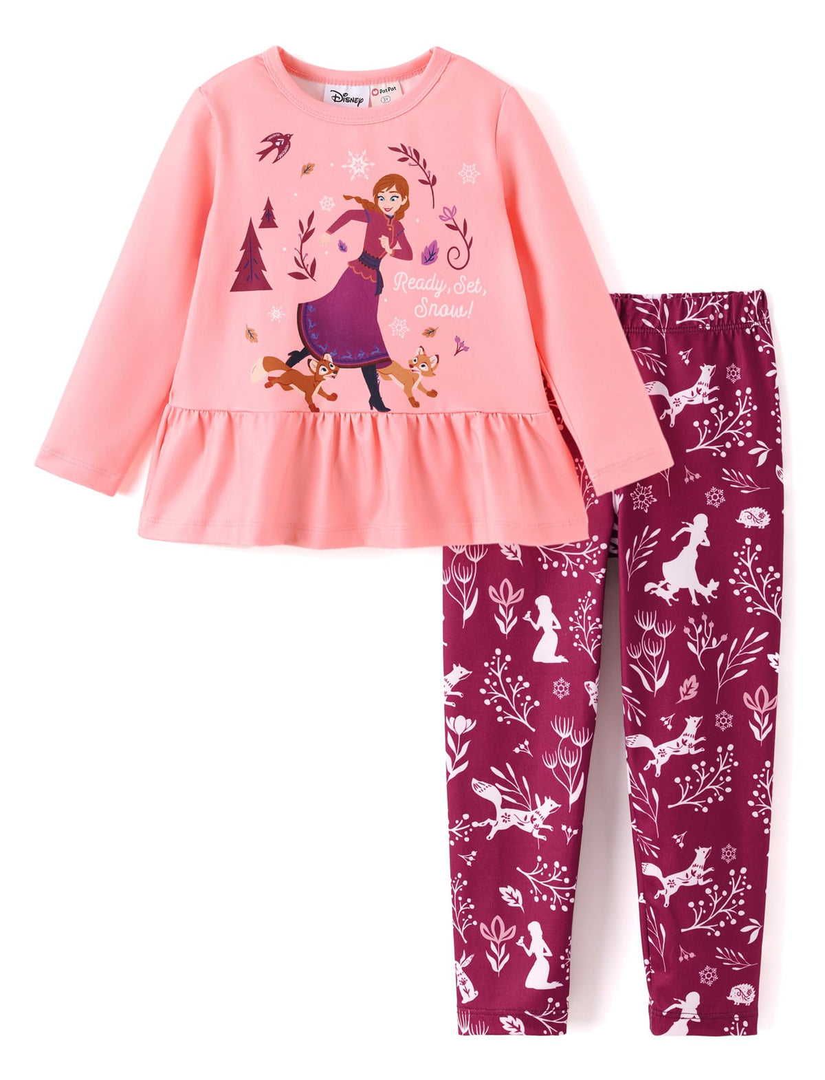 Disney Toddler Girls Clothes Long Sleeve Shirt Leggings 2pcs Outfits Set