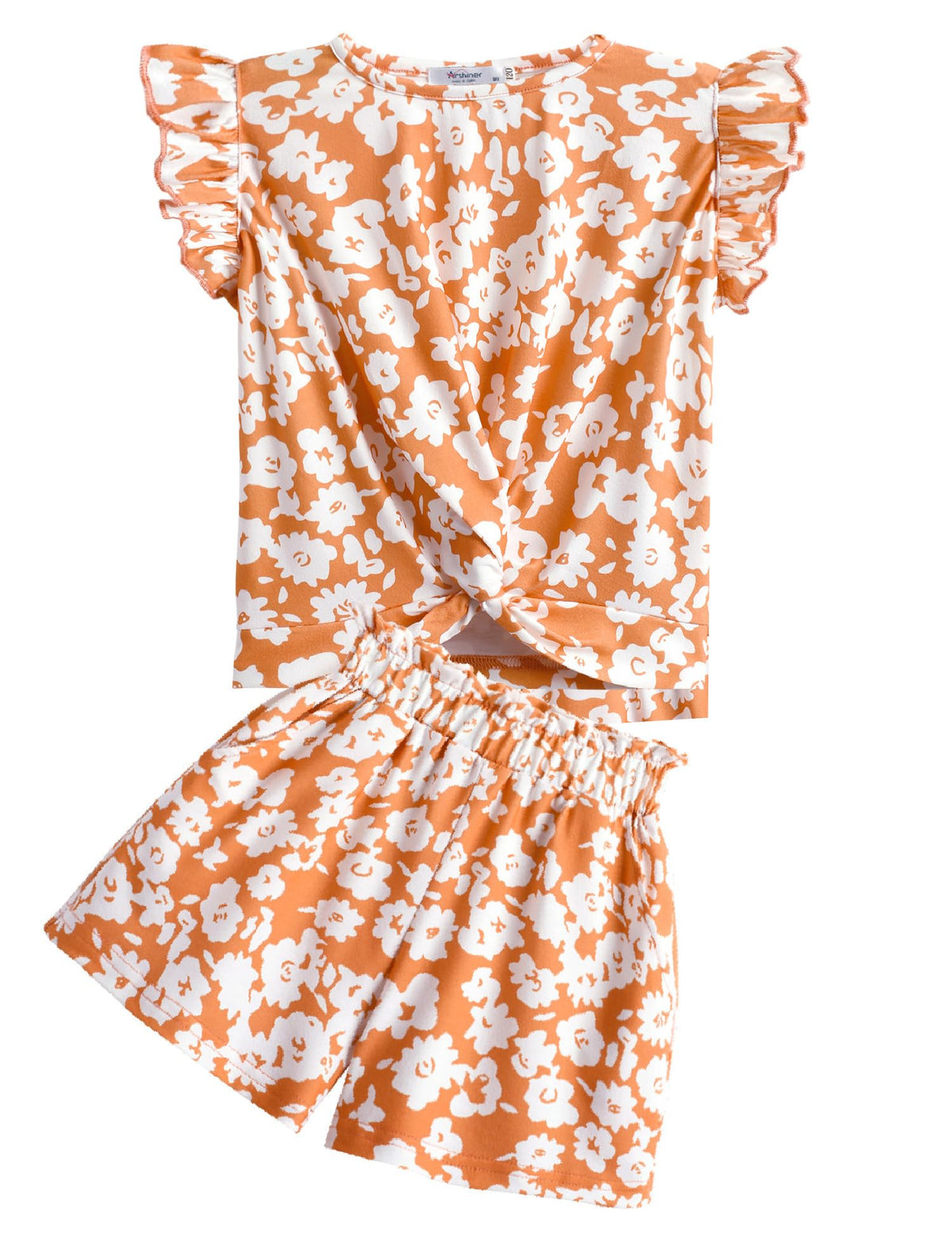 Arshiner Girls Summer Outfits 2 Piece Twist Front Top and Shorts Set