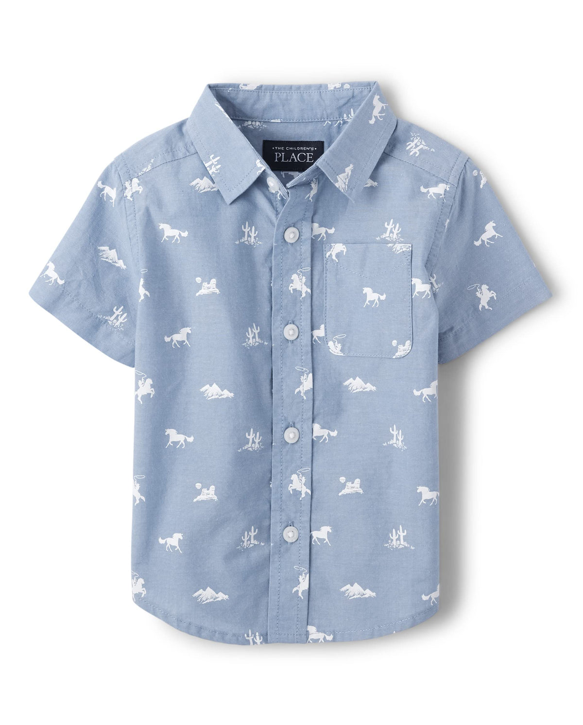 The Children's Place boys Short Sleeve Button Up Shirt