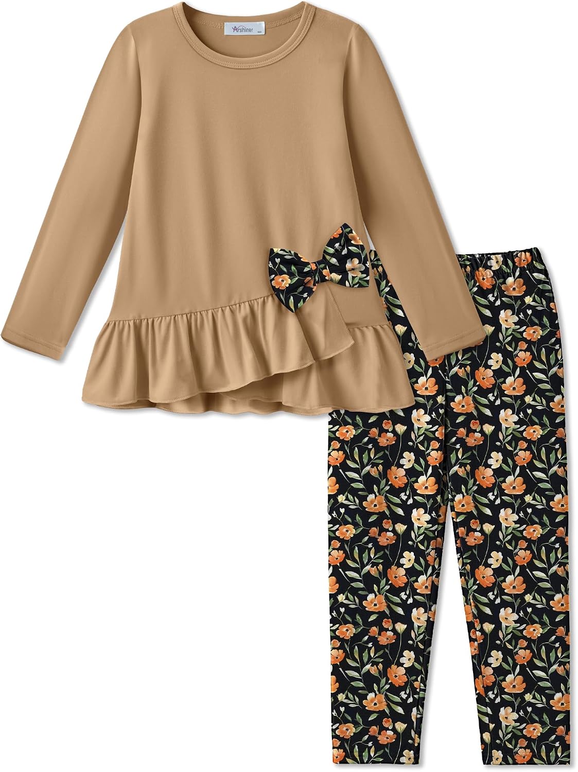 Arshiner Toddler Girl Clothes Fall Outfit Long Sleeve Tops Leggings Set