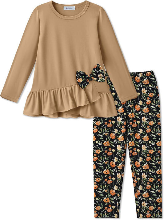 Arshiner Toddler Girl Clothes Fall Outfit Long Sleeve Tops Leggings Set