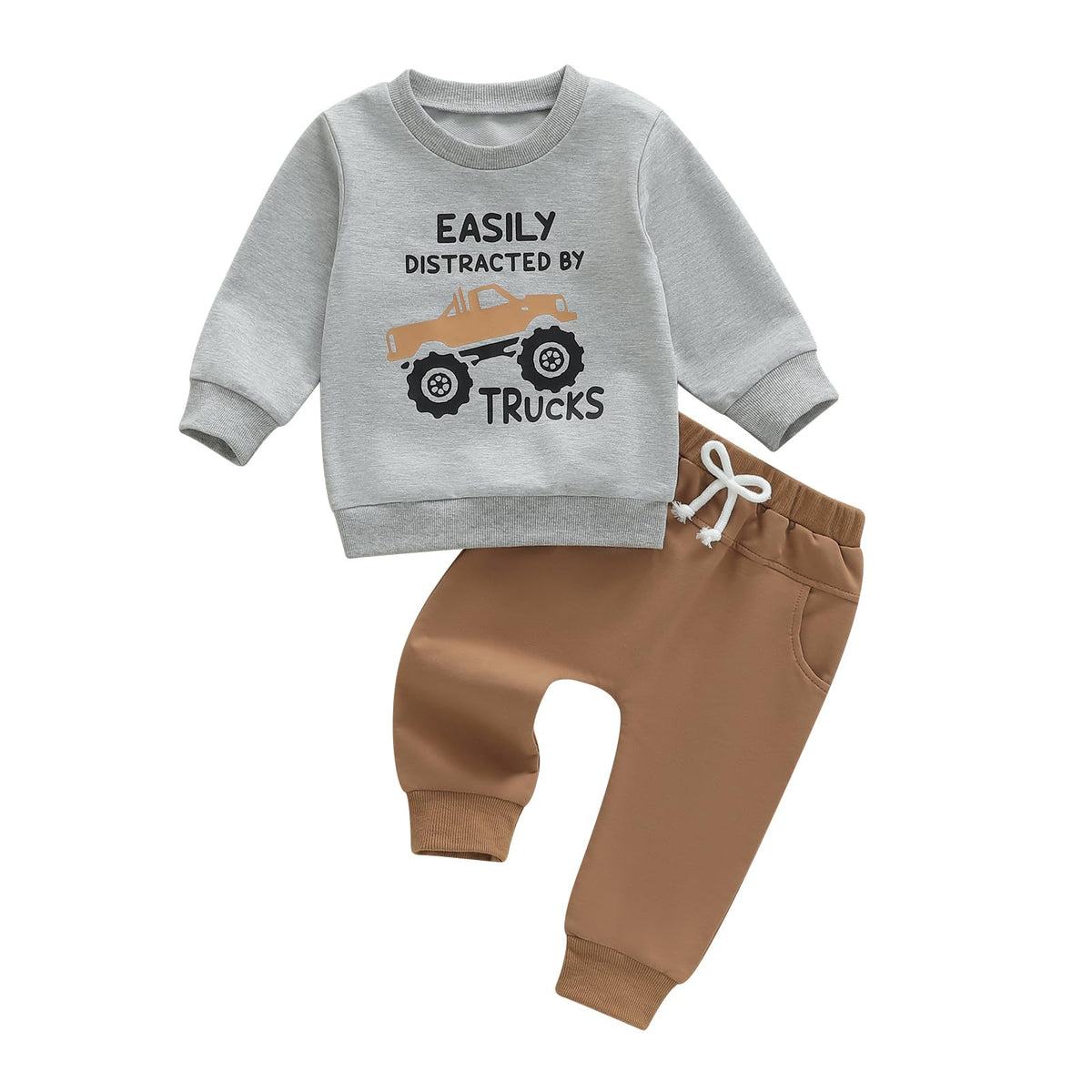 Toddler Boy Clothes Baby Kids Truck Fall Winter Outfit Sweatshirt Pants Set