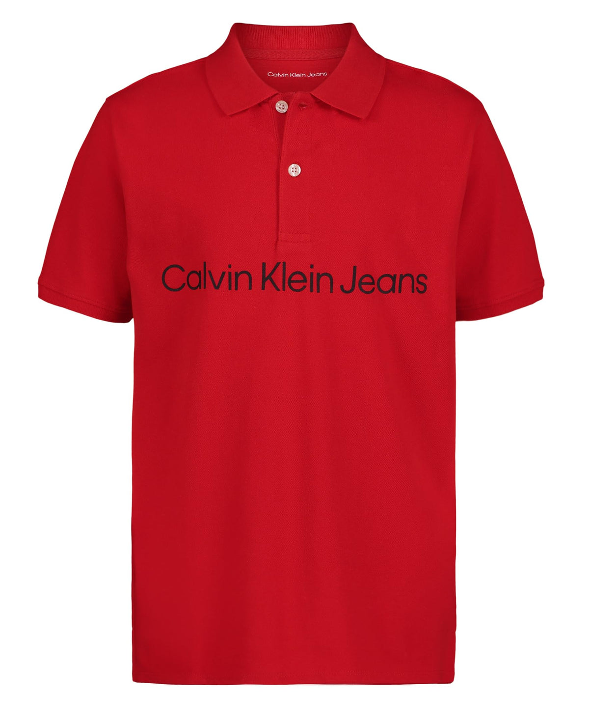 Calvin Klein Boys Short Sleeve Micro Pique Solid Polo, Button Closure, Soft & Comfortable