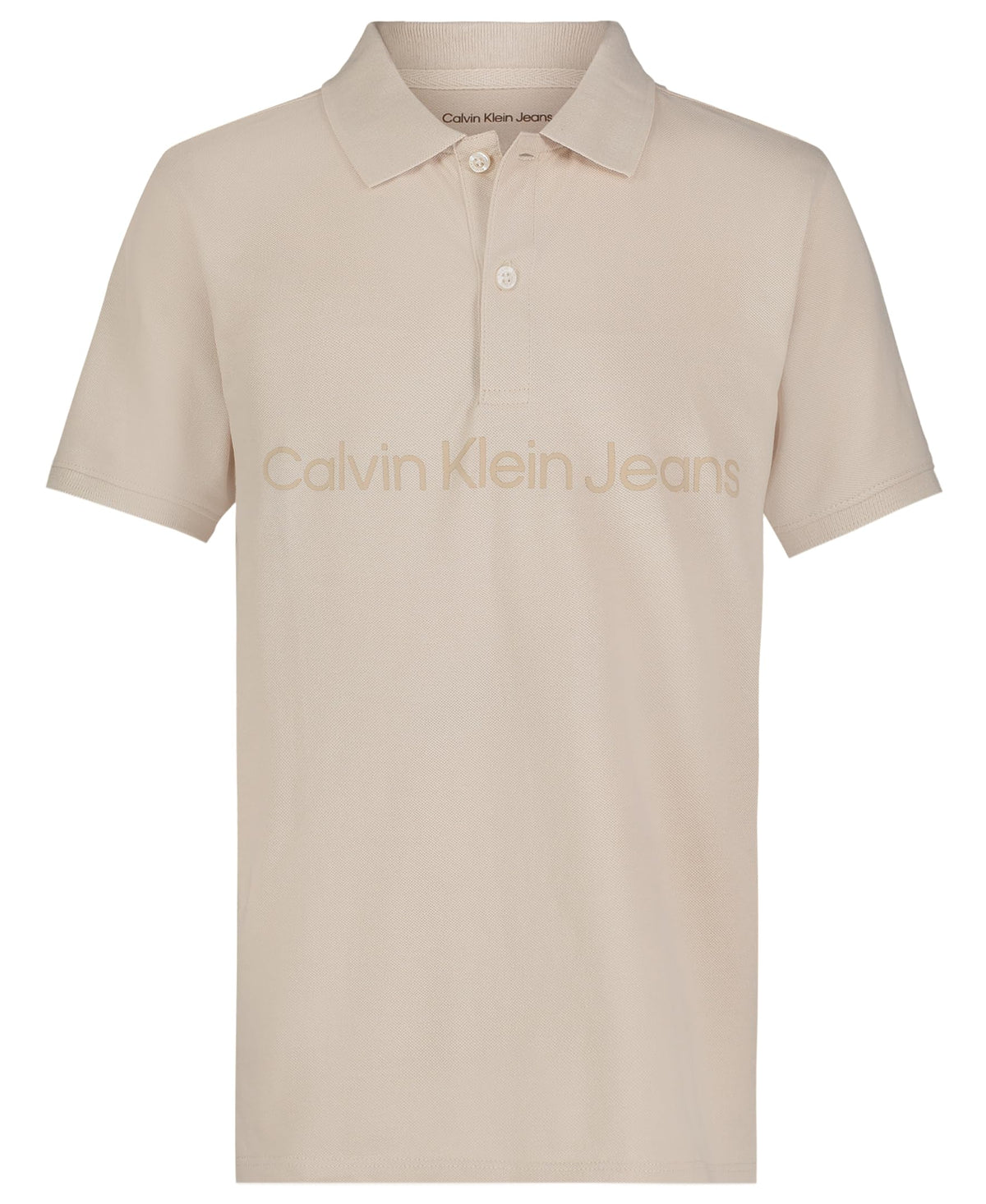 Calvin Klein Boys Short Sleeve Micro Pique Solid Polo, Button Closure, Soft & Comfortable