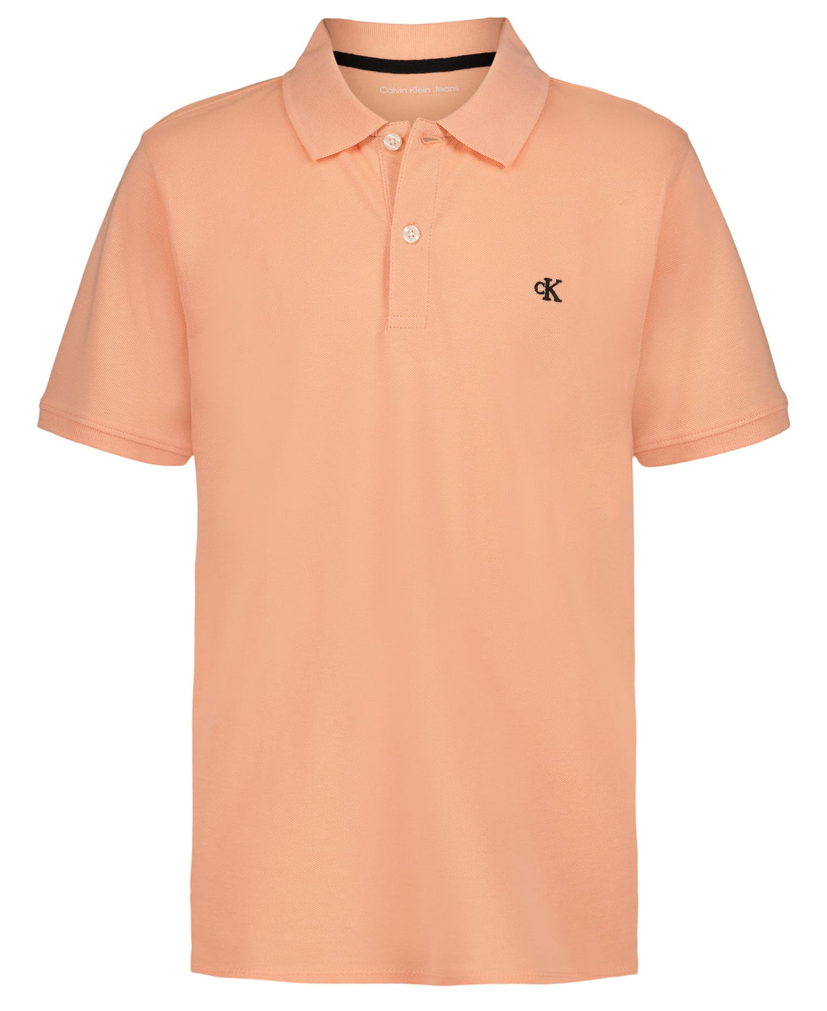 Calvin Klein Boys Short Sleeve Micro Pique Solid Polo, Button Closure, Soft & Comfortable