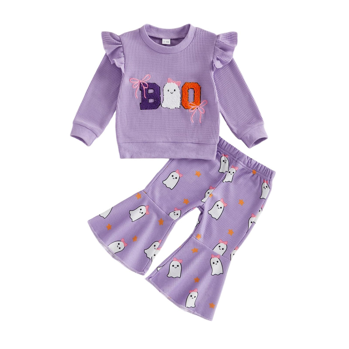 PUHHAPIEY Toddler Girl Clothes Floral Sweatshirt Flare Pants Set