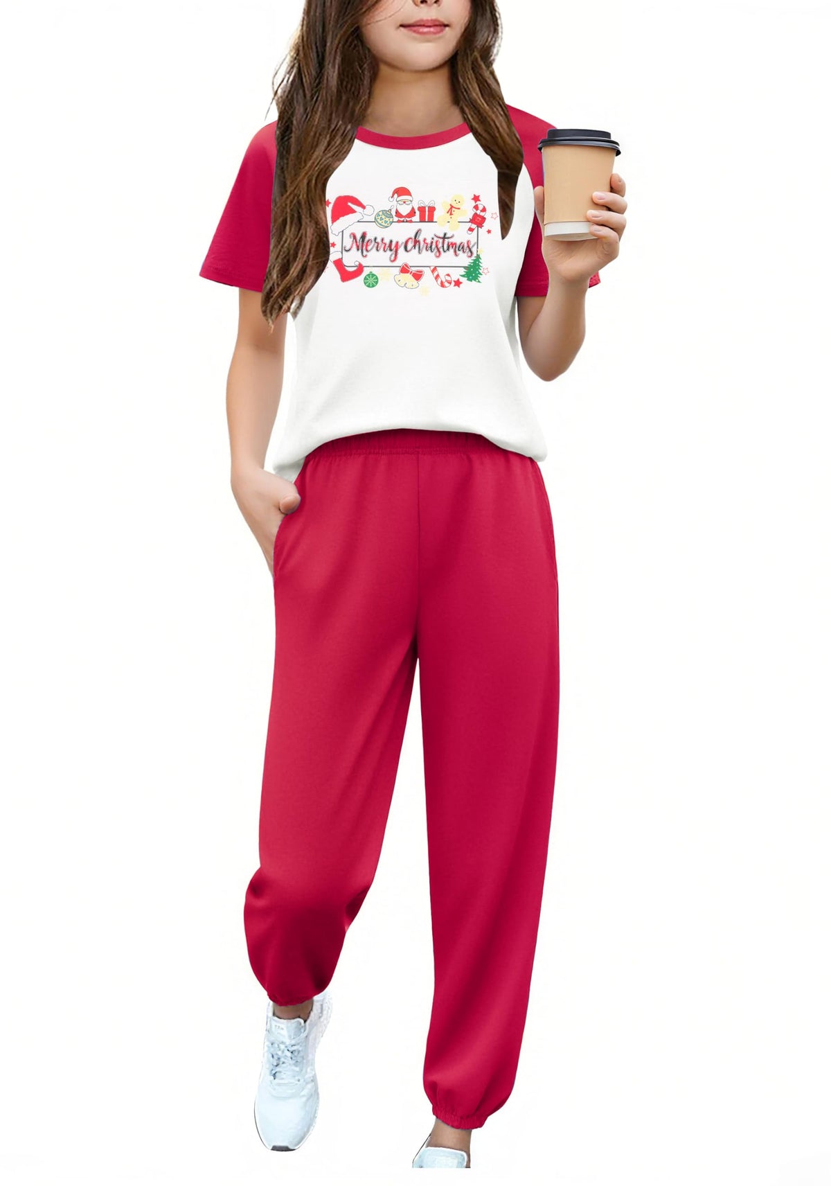 Arshiner Girls Outfits Fashion Short Sleeve Tops and Jogger Pants Set