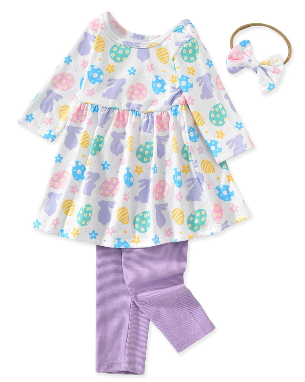 Aalizzwell Toddler Girls Floral Tunic Outfit for Fall Winter
