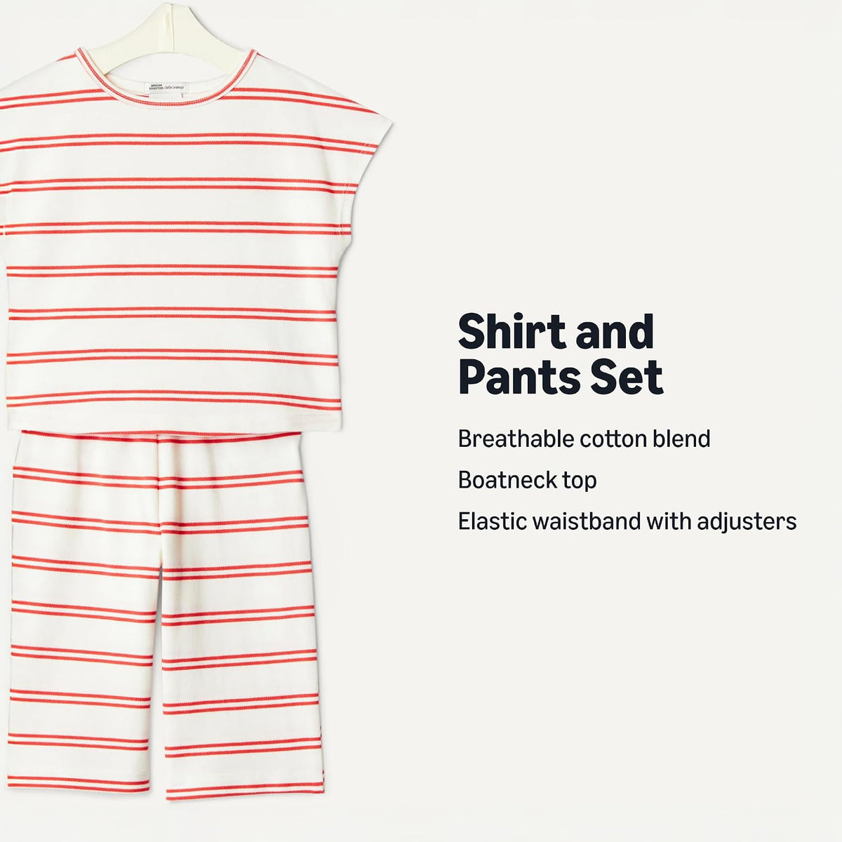 Amazon Essentials x Sofia Grainge Toddlers and Baby Girls' Cotton Pique Short Sleeve T-Shirt & Pants Play Set
