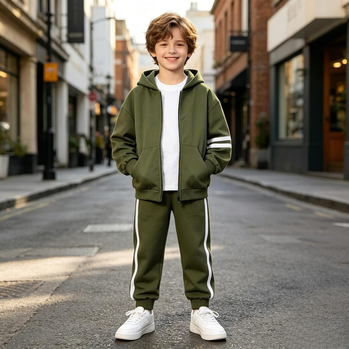 Boys Clothes 2 Piece Sweatsuit Set Zip Up Hoodie Sweatshirt and Pants Kids Boys Fall Winter Outfits Size 6-13 Years