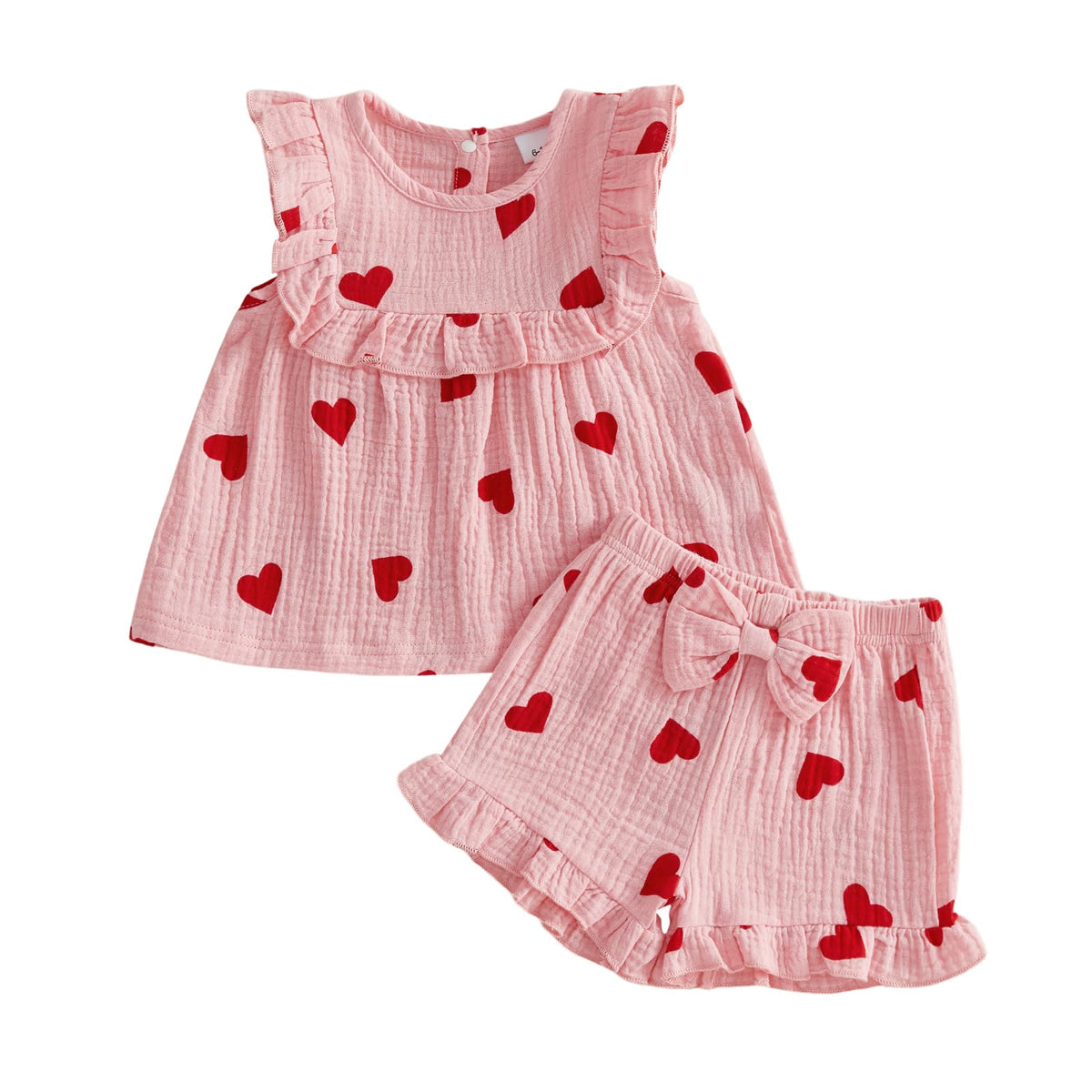 BemeyourBBs Summer Toddler Girl Clothes Baby Girl Ruffle Shirt Shorts Set