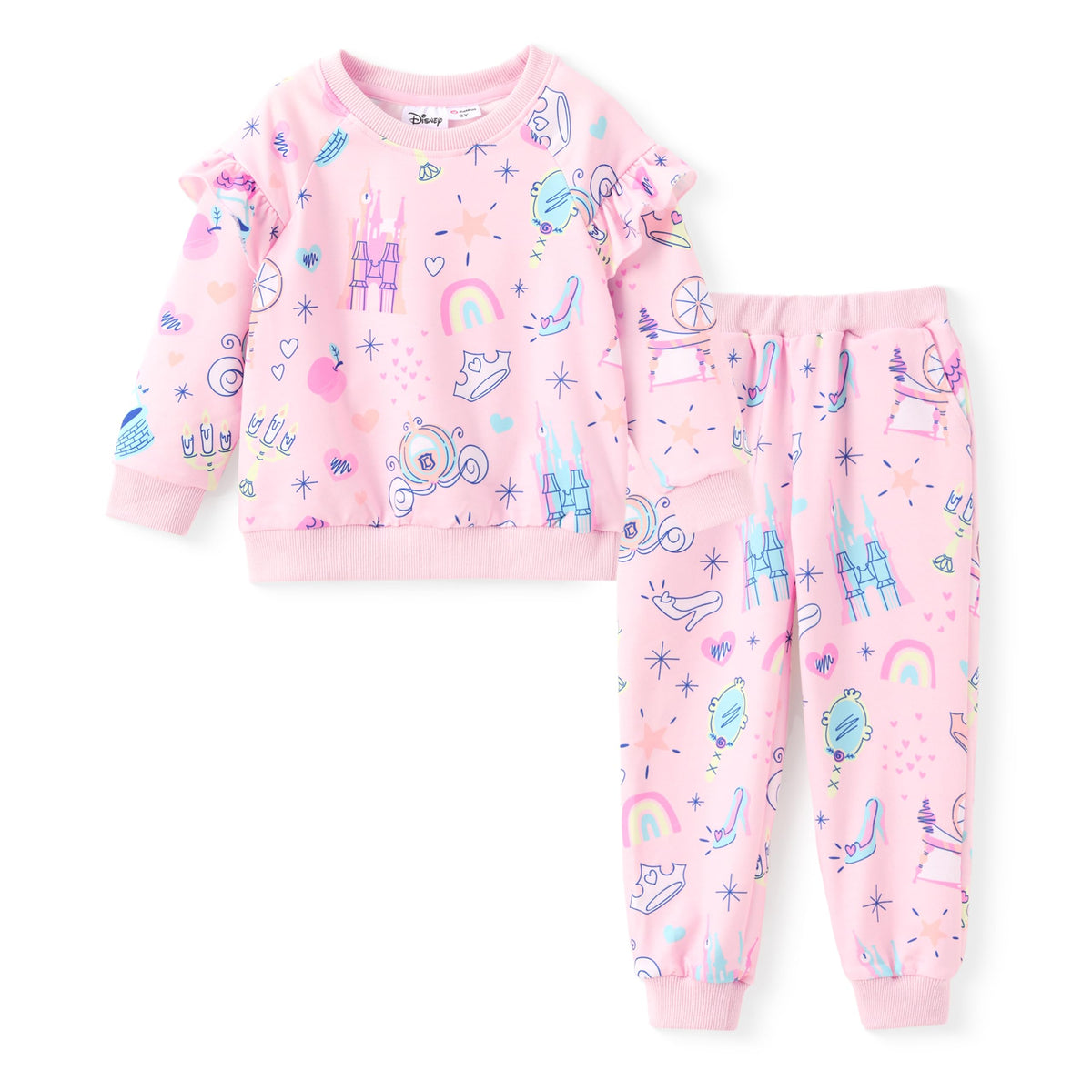 Disney Outfits for Girls Long Sleeve Shirt Pocket Pant Toddler Sweatsuit