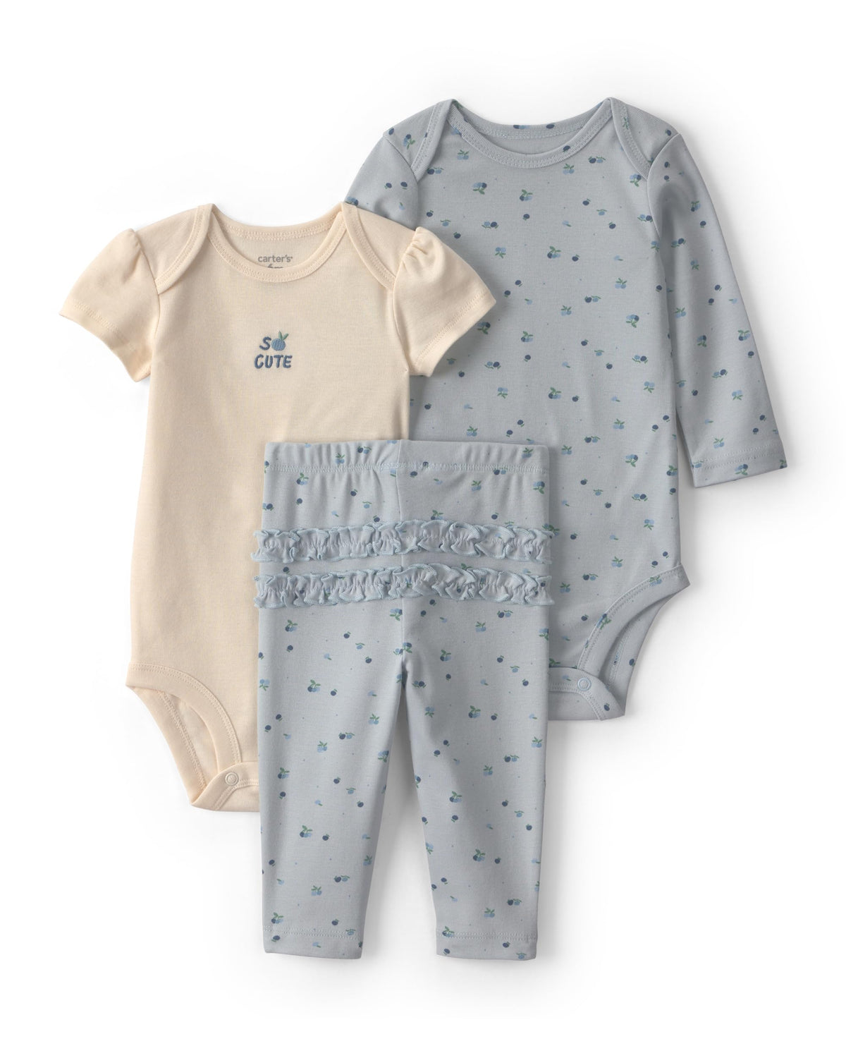 Carter's Baby Girls' 3-piece Bodysuit Pant Sets