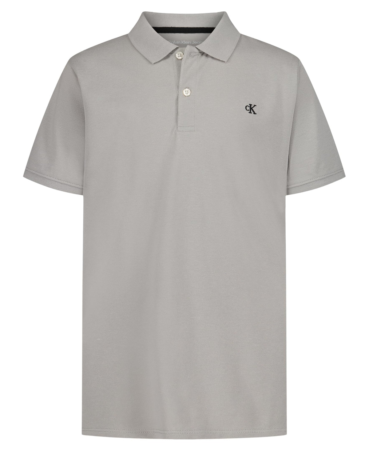 Calvin Klein Boys Short Sleeve Micro Pique Solid Polo, Button Closure, Soft & Comfortable