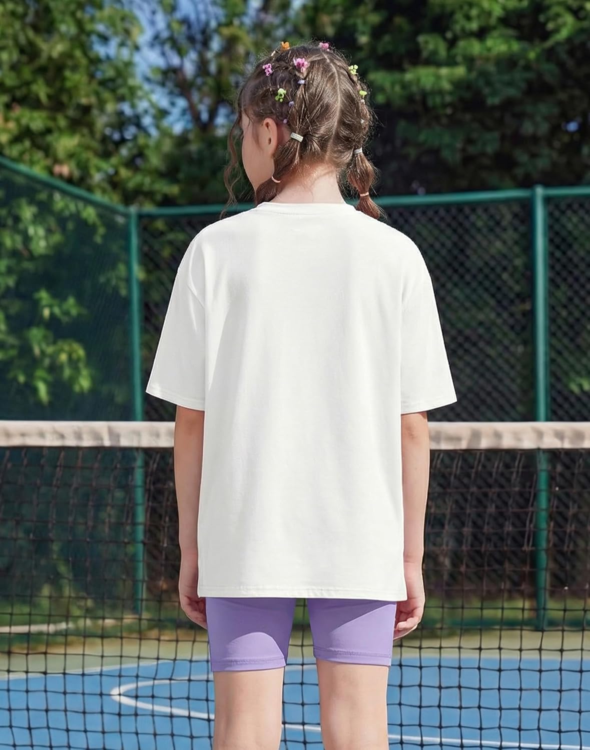 Arshiner Girls 2 Piece Summer Outfits Oversized V Neck Top Shorts Set