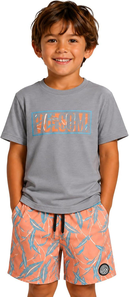 Volcom Baby Boys Swim Set 2-Piece Short Sleeve Tee Quick Dry Board Shorts