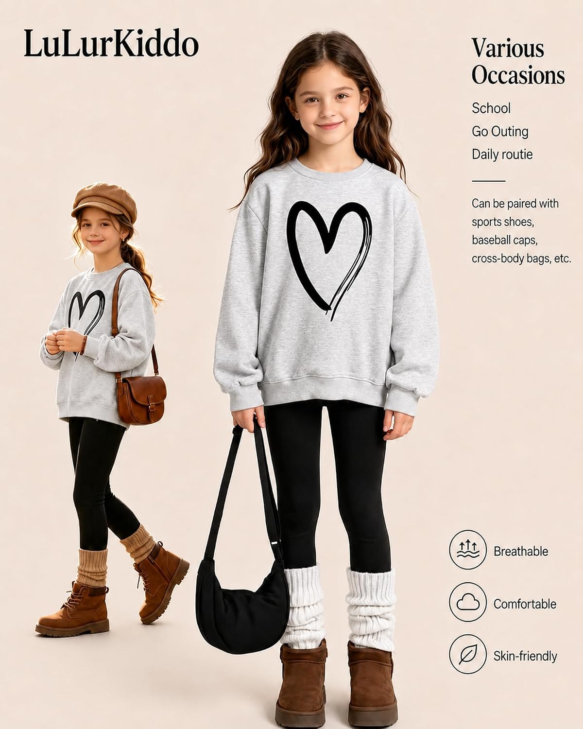 Girls 2 Piece Outfits Sweatshirt + Pants Clothes Set 6-14 Years