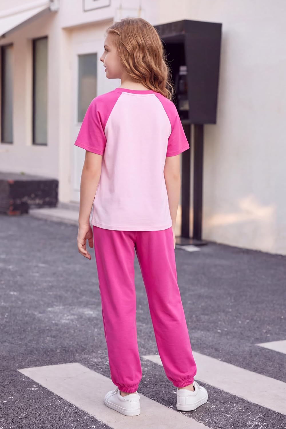 Arshiner Girls Outfits Fashion Short Sleeve Tops and Jogger Pants Set