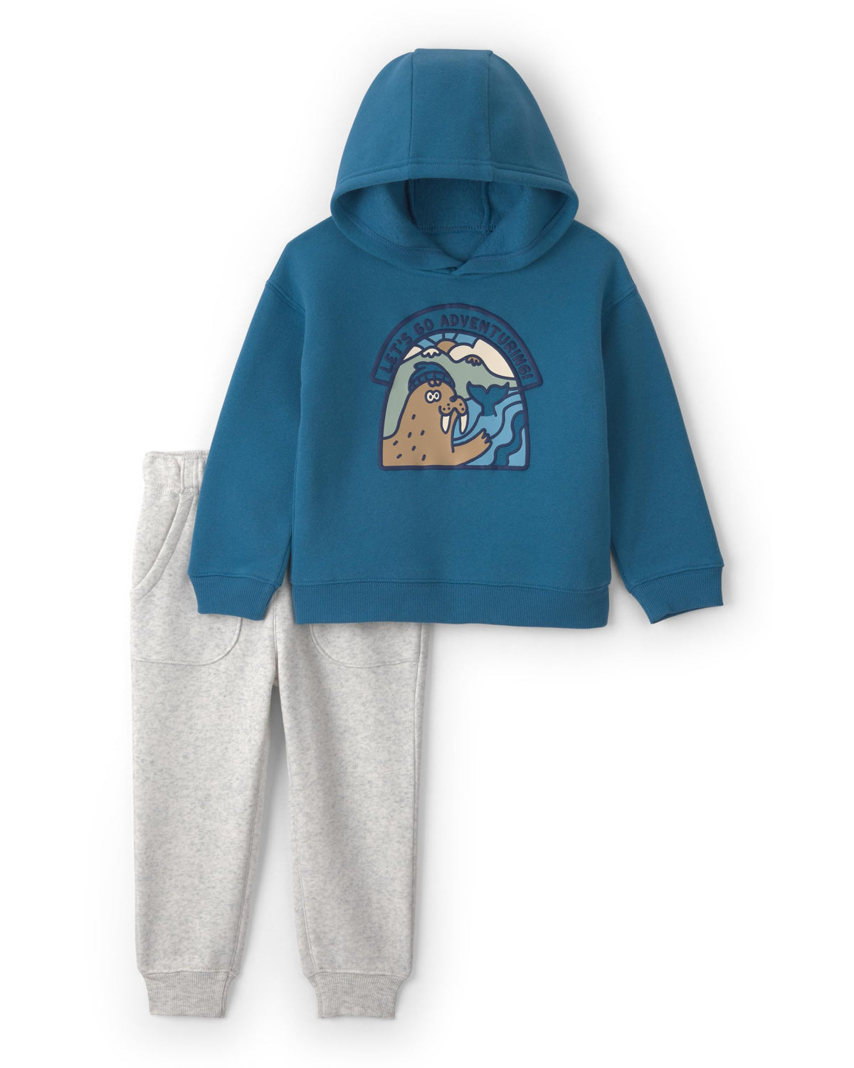 Carter's Baby Boys' 2-piece Pant Set Navy Blue Grey Little Champ Print