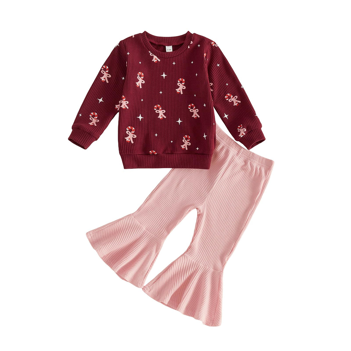 PUHHAPIEY Toddler Girl Clothes Floral Sweatshirt Flare Pants Set