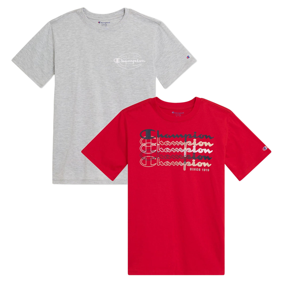 Champion Boys 2 Pack Short Sleeve Tee Shirt for Kids