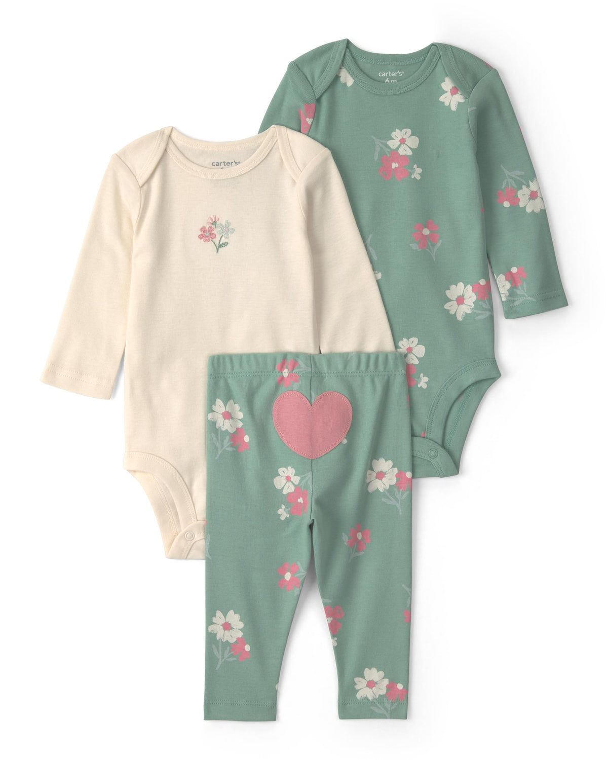 Carter's Baby Girls' 3-piece Bodysuit Pant Sets