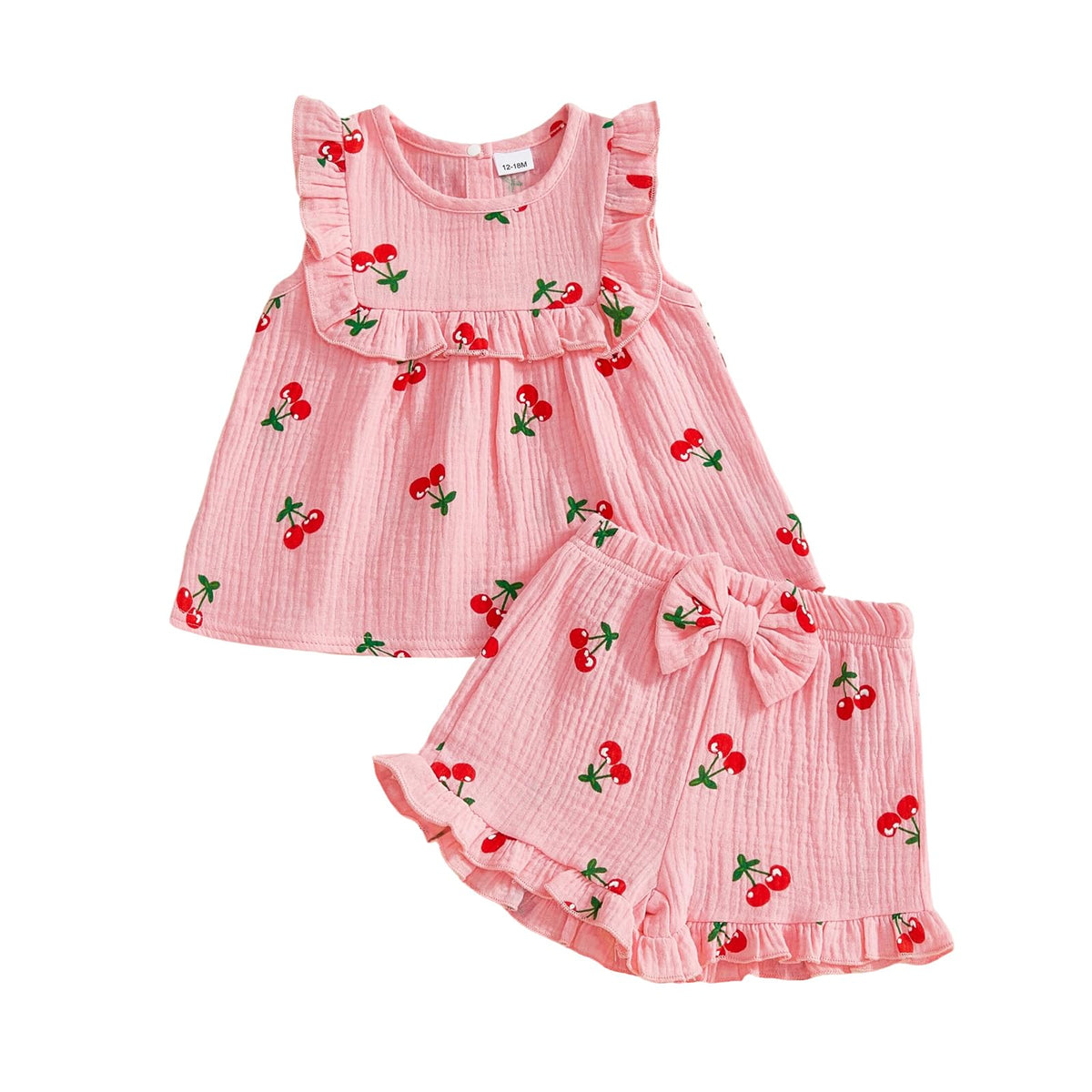 BemeyourBBs Summer Toddler Girl Clothes Baby Girl Ruffle Shirt Shorts Set
