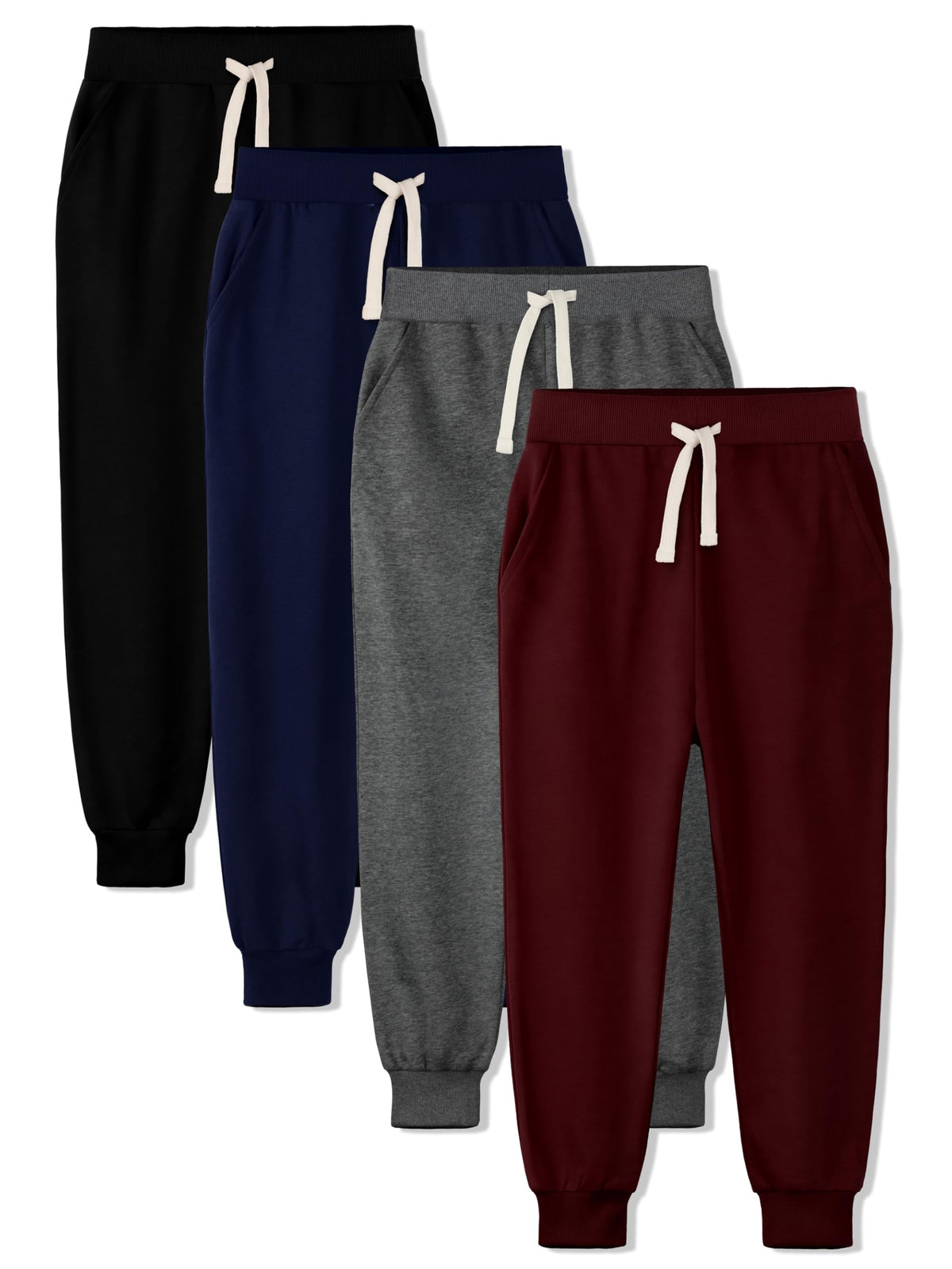 4 Pack Boys Sweatpants Boys Joggers Cotton Kids Youth Athletic Pants Pocket