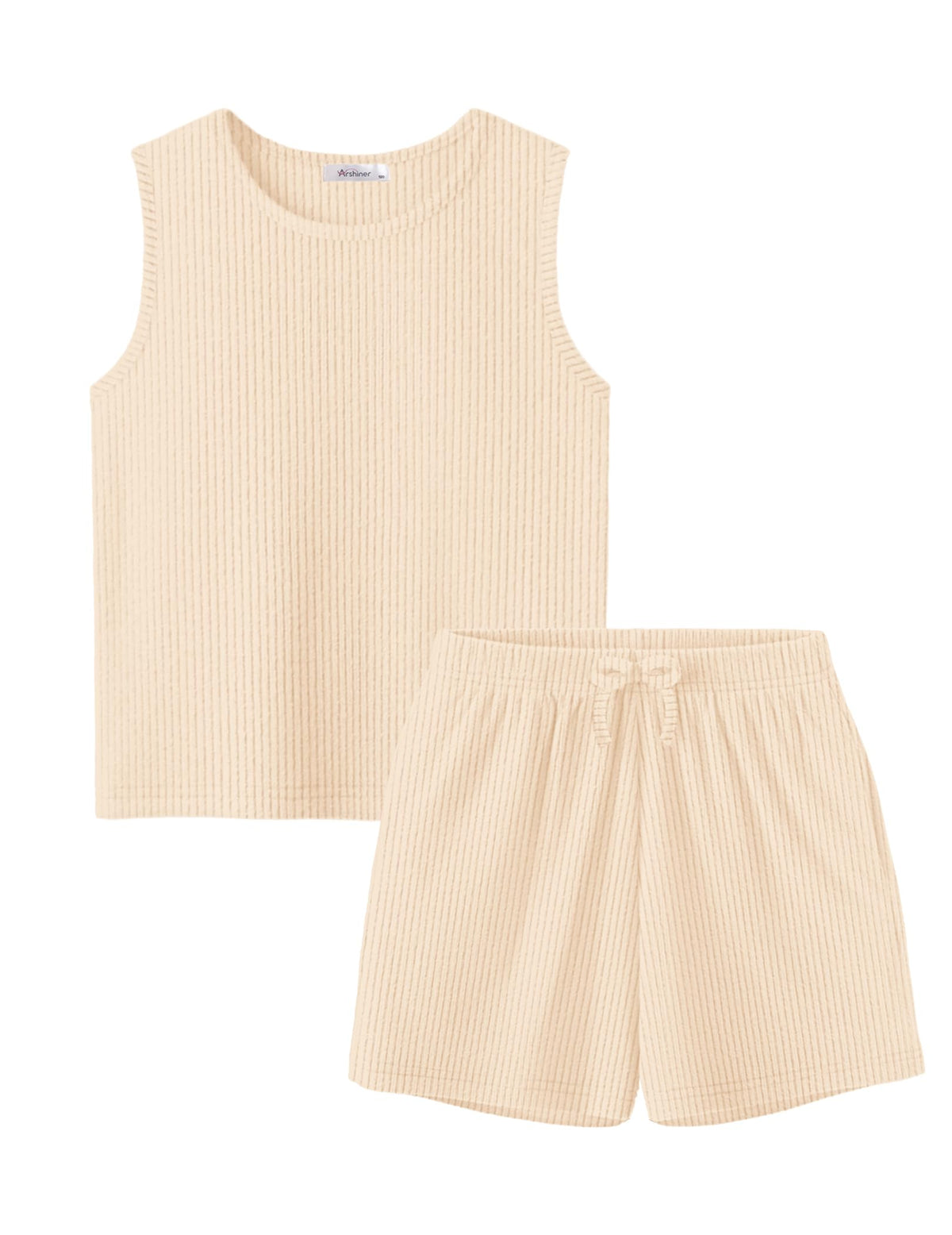 Arshiner Girls Summer 2 Piece Outfits Sleeveless Rib Knit Tops and Shorts