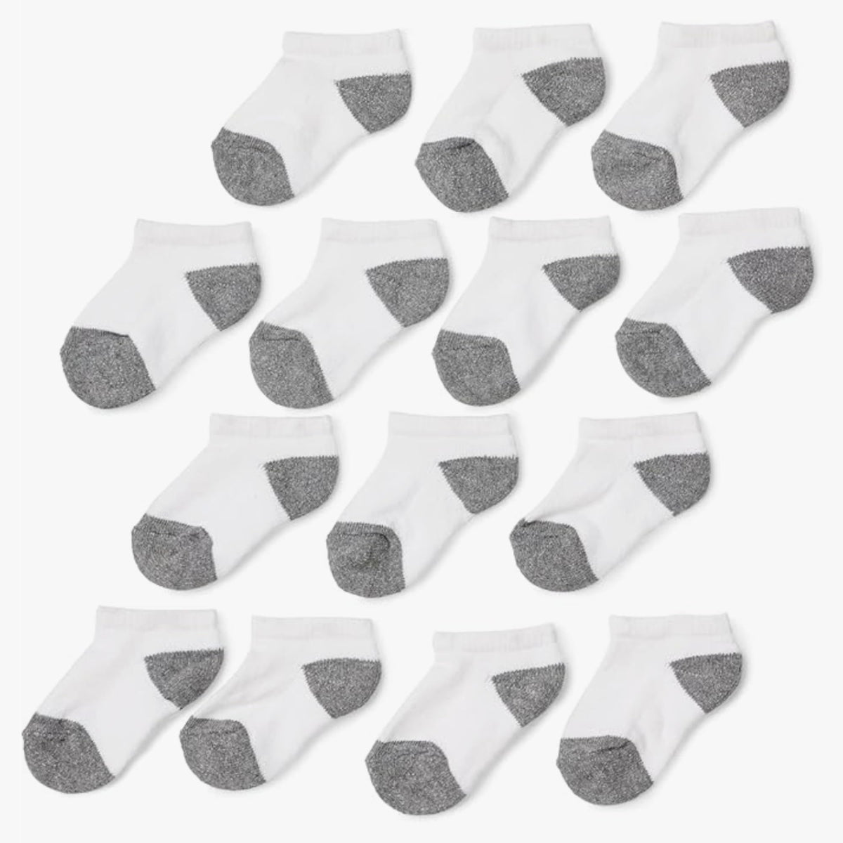 Amazon Essentials Unisex Kids and Toddlers' Cotton Low Cut Ankle Socks, 14 Pairs