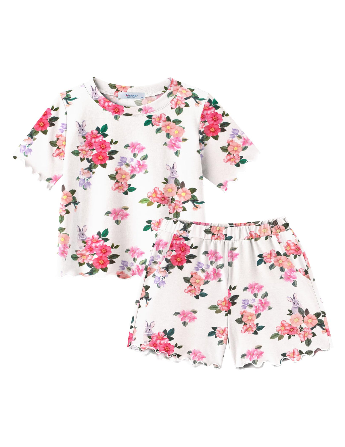 Arshiner Toddler Girls Clothes Ruffle Sleeves Top and Short 2 Piece Outfits