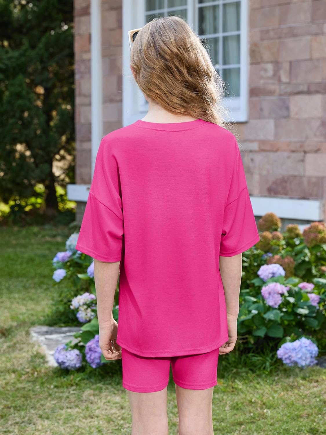 Haloumoning Girls Summer Lounge Set Oversized 2 Piece Clothing Sets