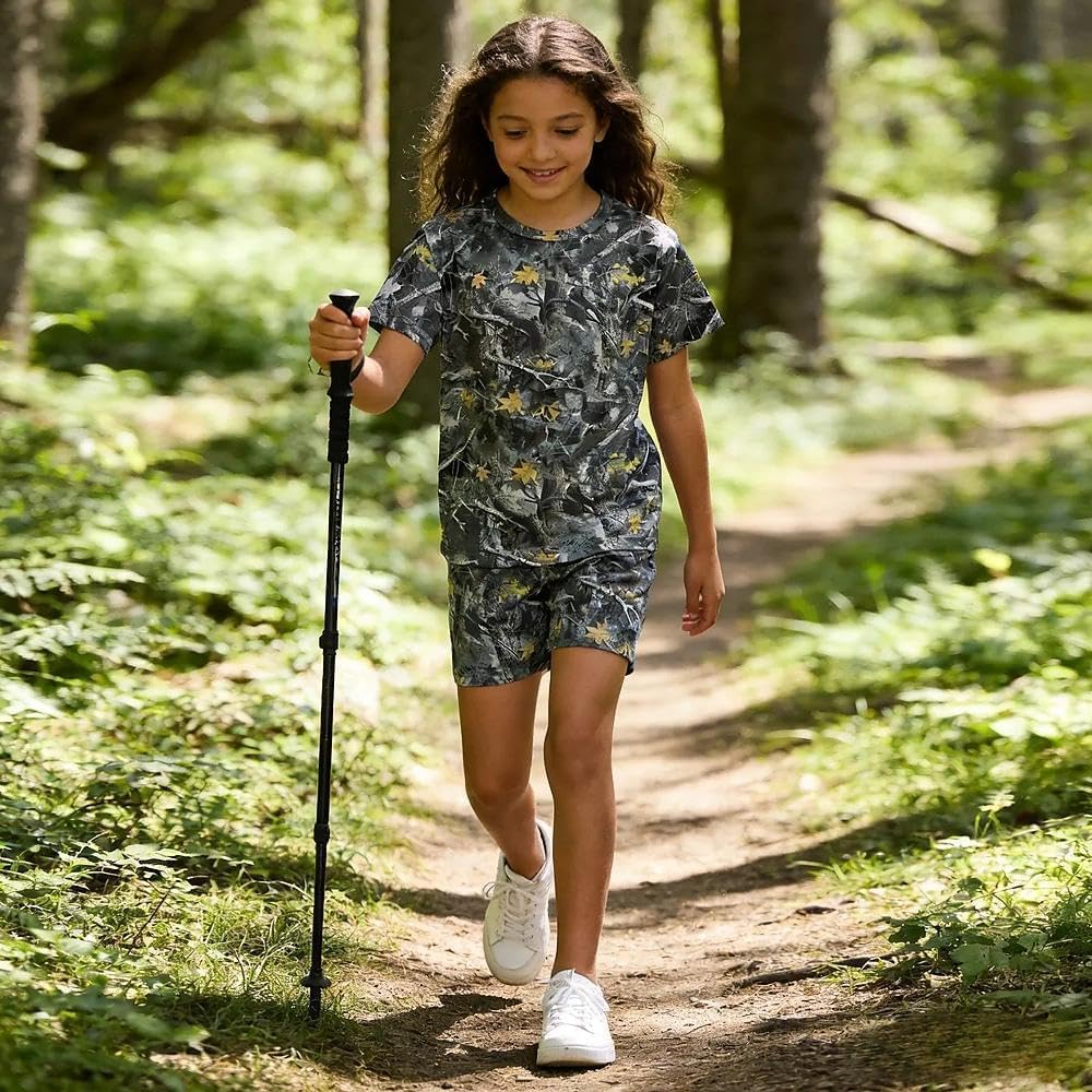 2026 6-12 Years Old Girls 2Pcs Spring Summer Outfits Set Crew Neck Short Sleeve Tops with Pocket Tie-Dye Shorts