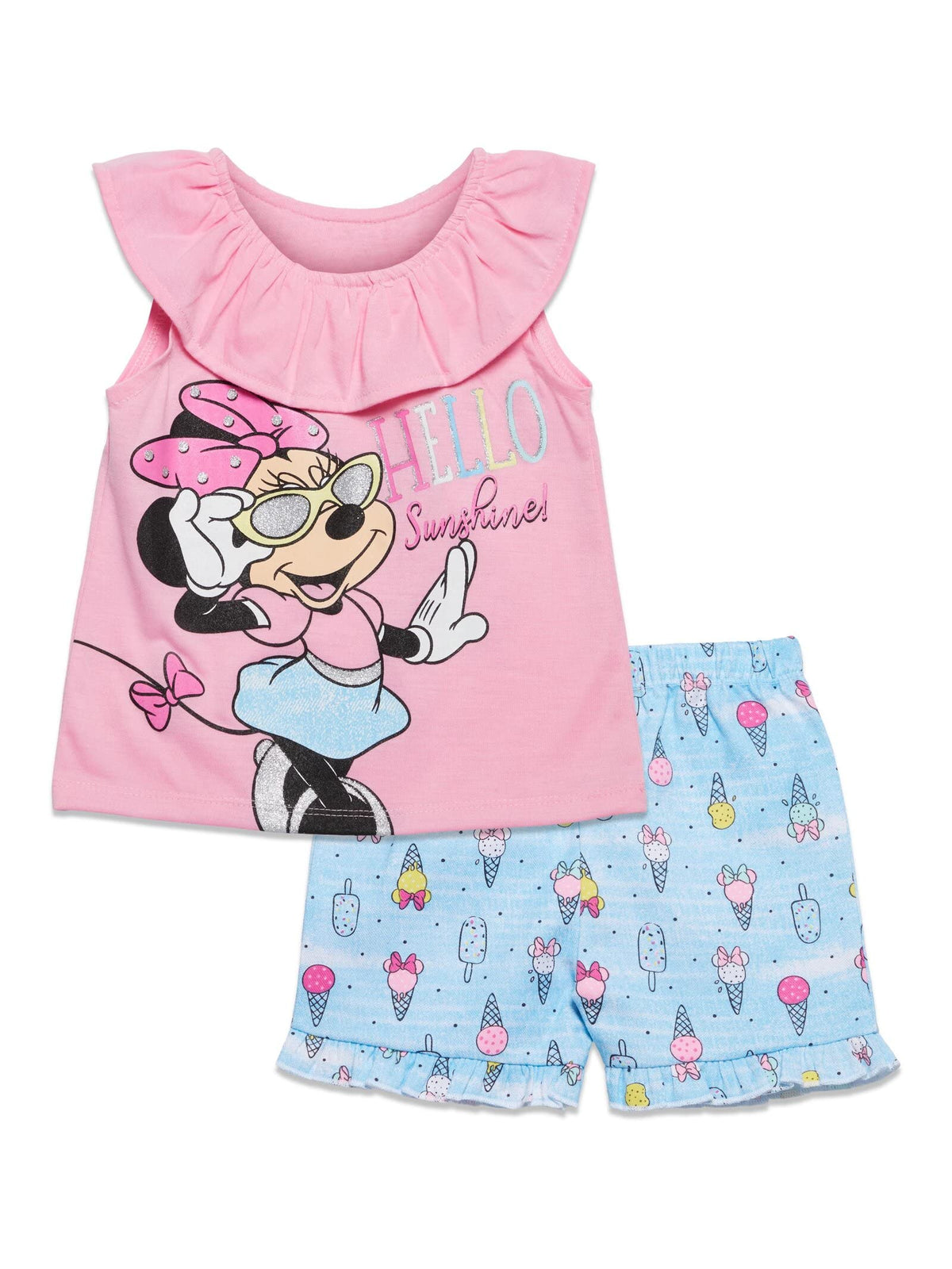 Disney Minnie Mouse Girls' 2-Piece Graphic T-Shirt and Shorts Set