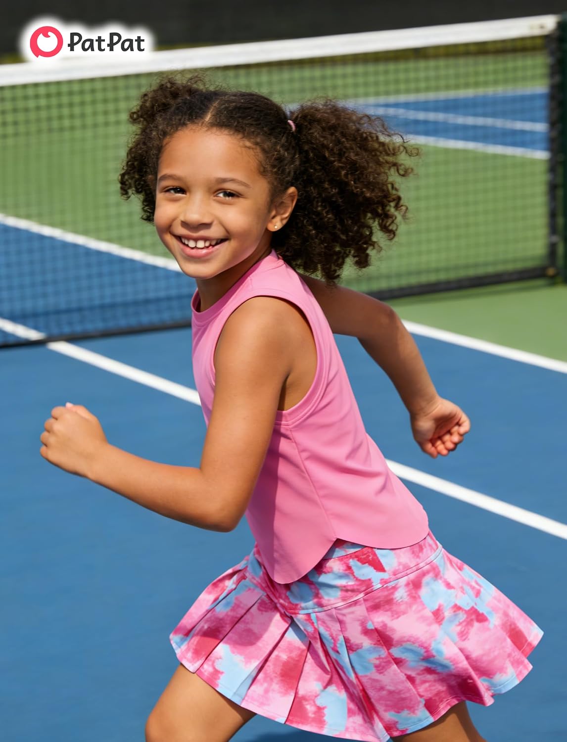 PATPAT Girls Tennis Skirt Sets Tank Top + Pleated Skort Activewear 5-12Y