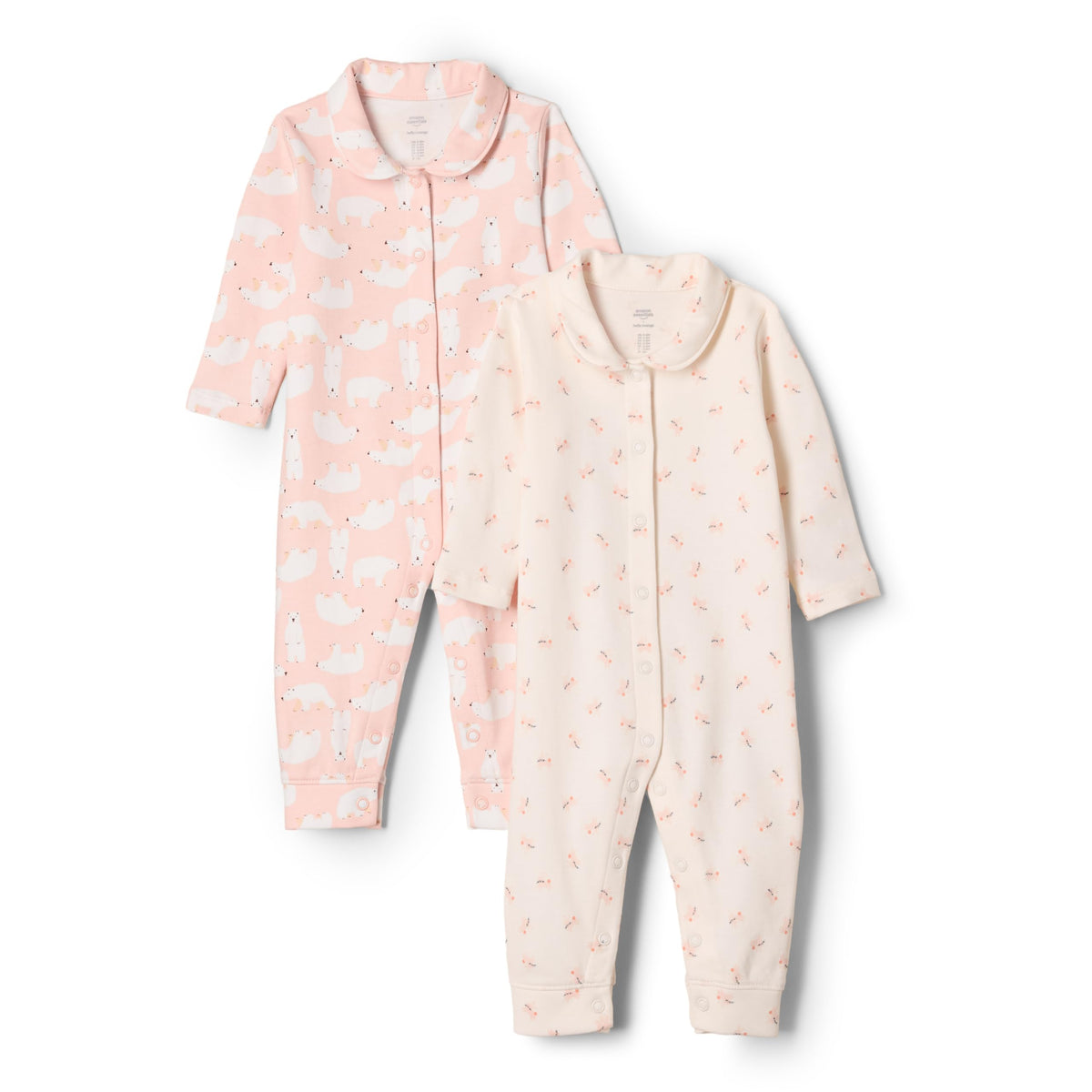 Amazon Essentials x Sofia Grainge Unisex Babies' Cotton Footless Sleepsuit, Pack of 2