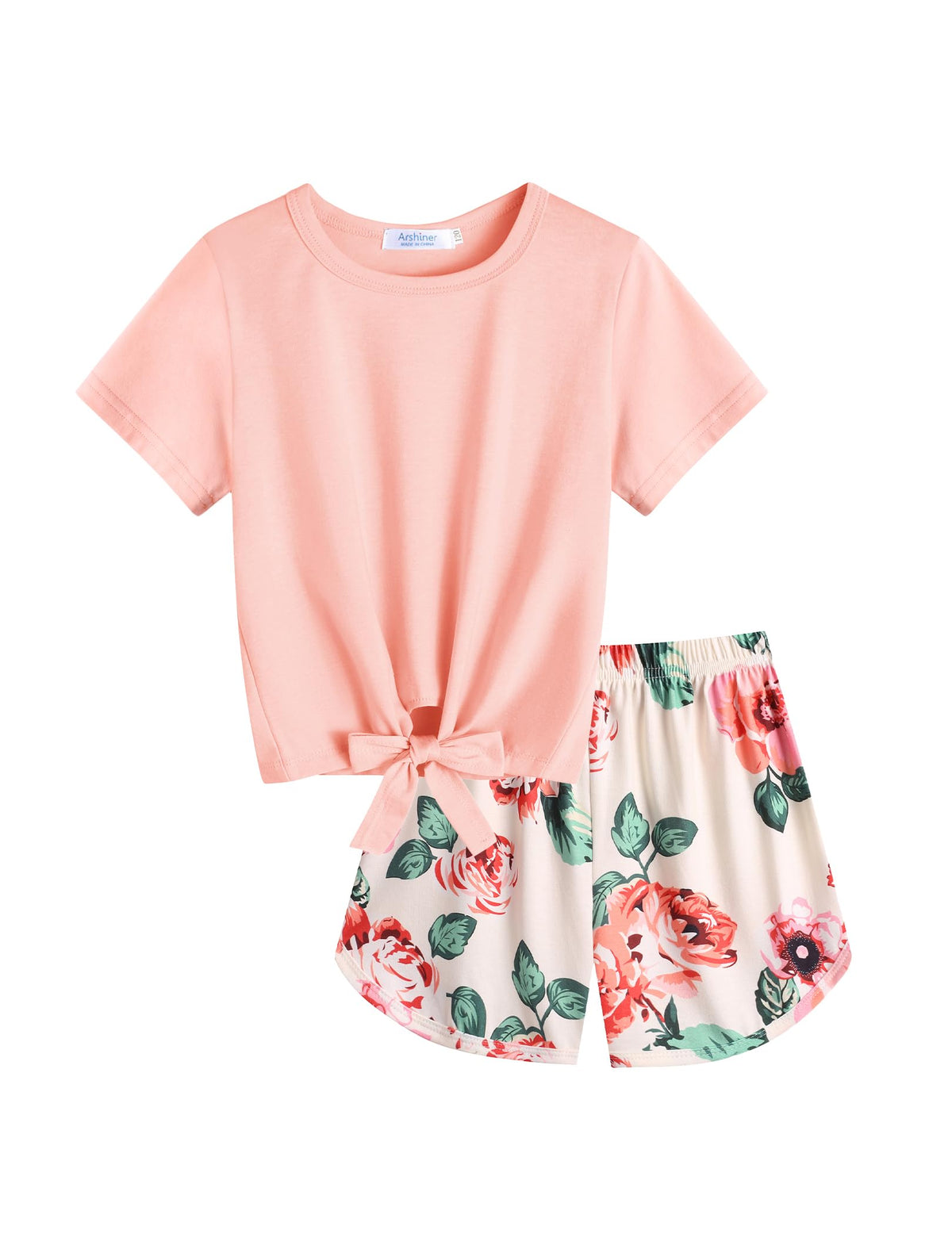 Arshiner Girls 2 Piece Outfits Summer Short Sets Short Sleeve Top and Short