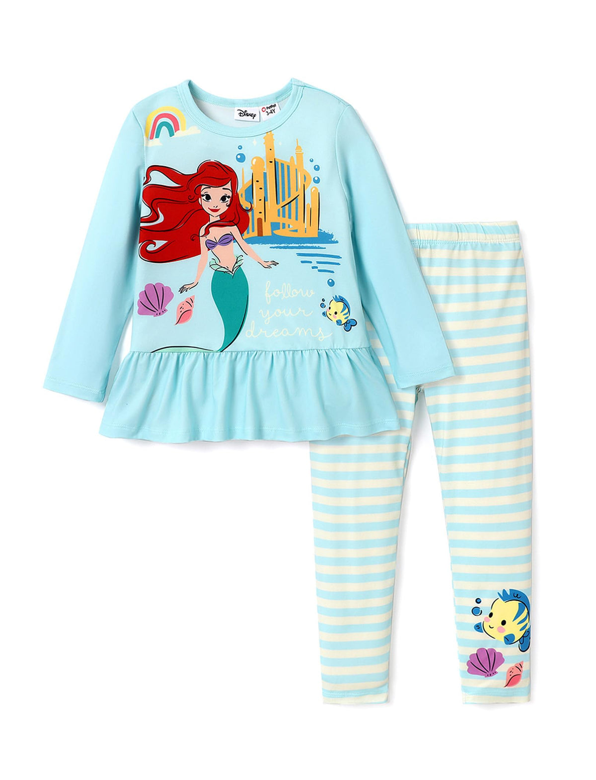 Disney Toddler Girls Clothes Long Sleeve Shirt Leggings 2pcs Outfits Set