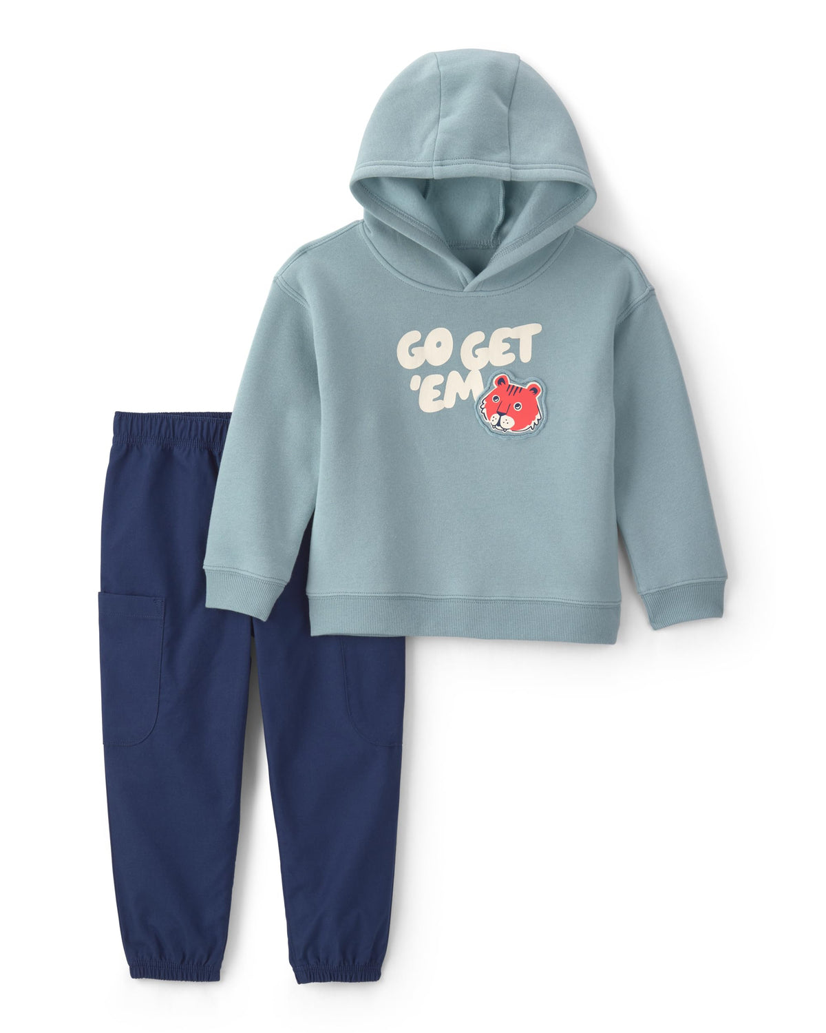 Carter's Baby Boys' 2-piece Pant Set Navy Blue Grey Little Champ Print