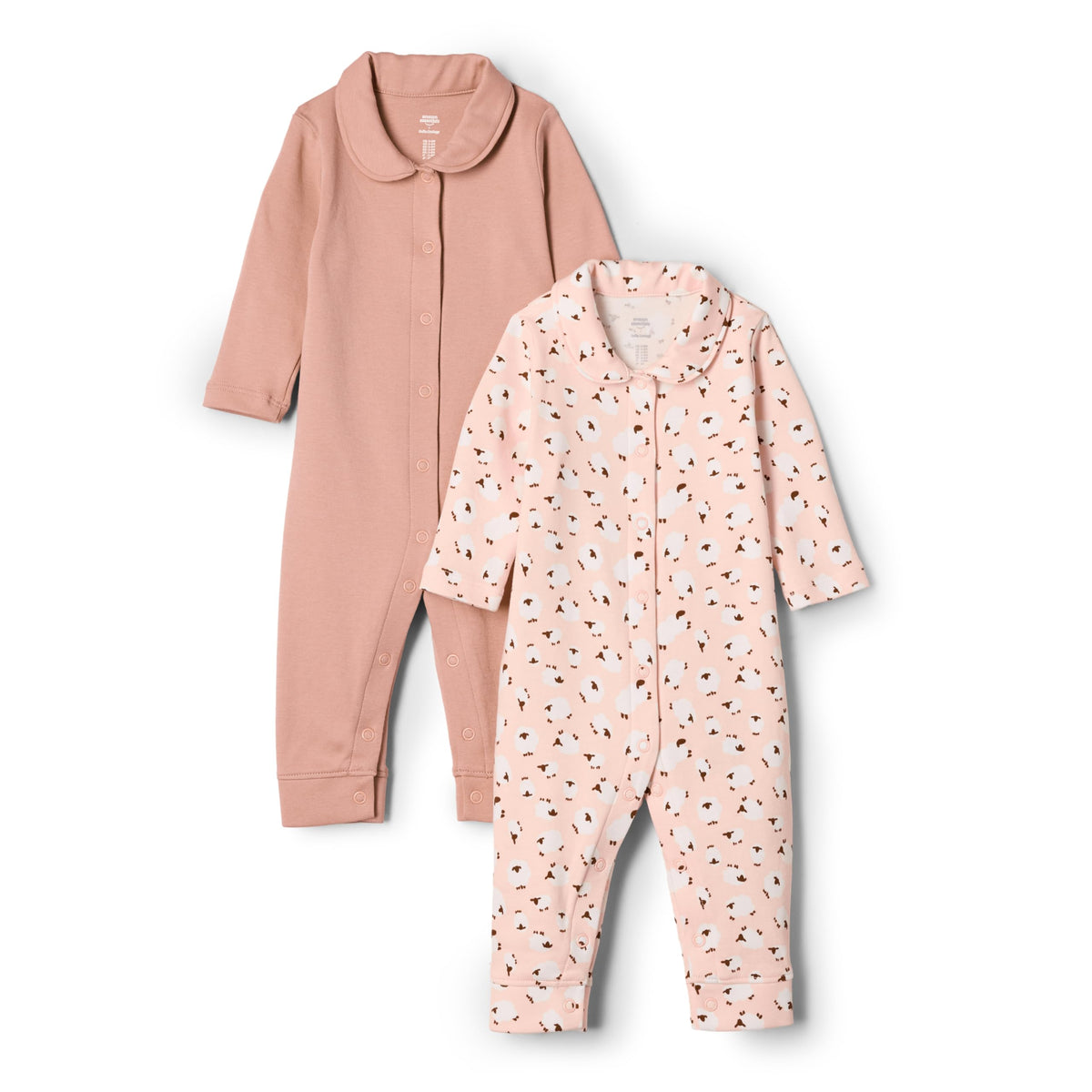 Amazon Essentials x Sofia Grainge Unisex Babies' Cotton Footless Sleepsuit, Pack of 2